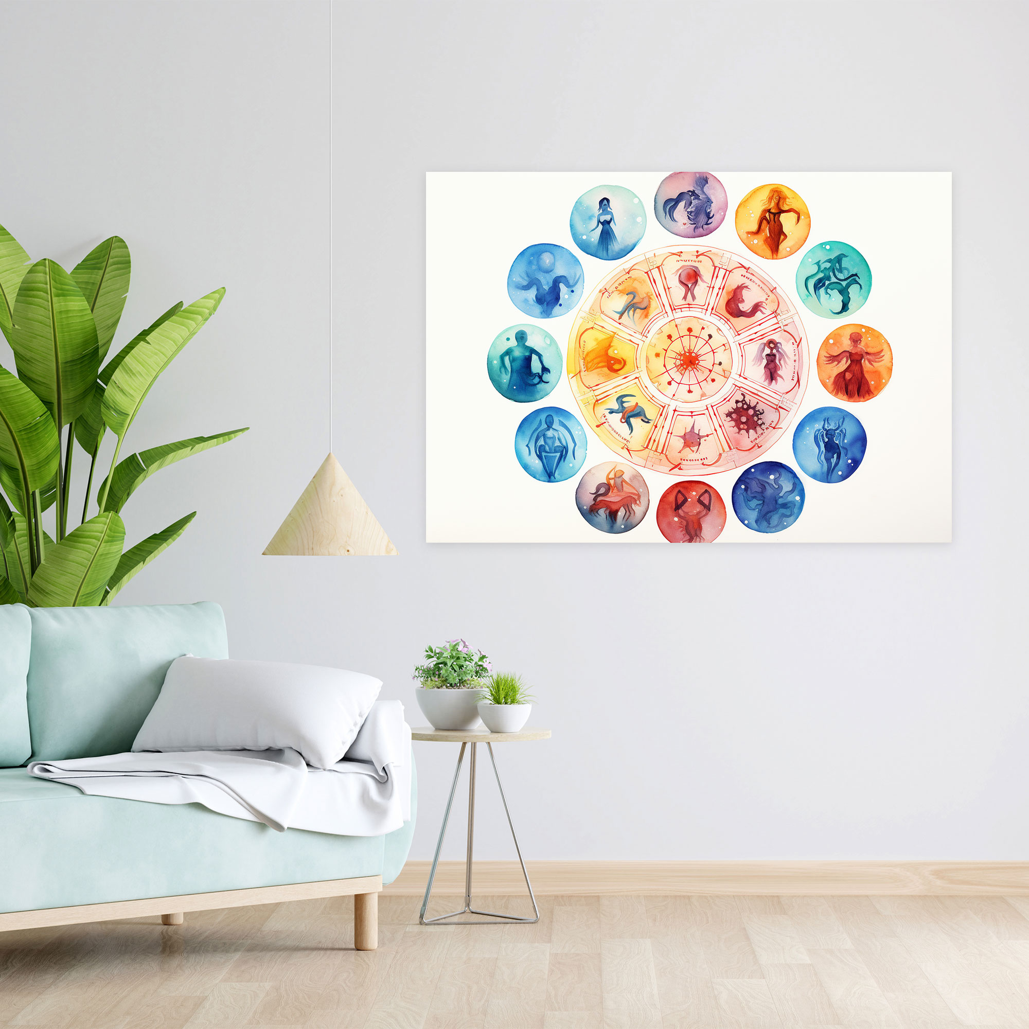 Zodiac Signs Wall Art - Horoscope, Canvas Print, Soft Tones, Canvas Wall Art