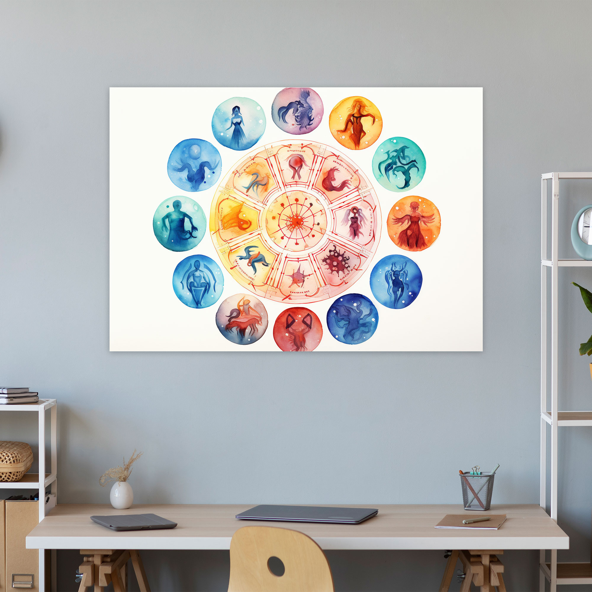 Zodiac Signs Wall Art - Horoscope, Canvas Print, Soft Tones, Canvas Wall Art