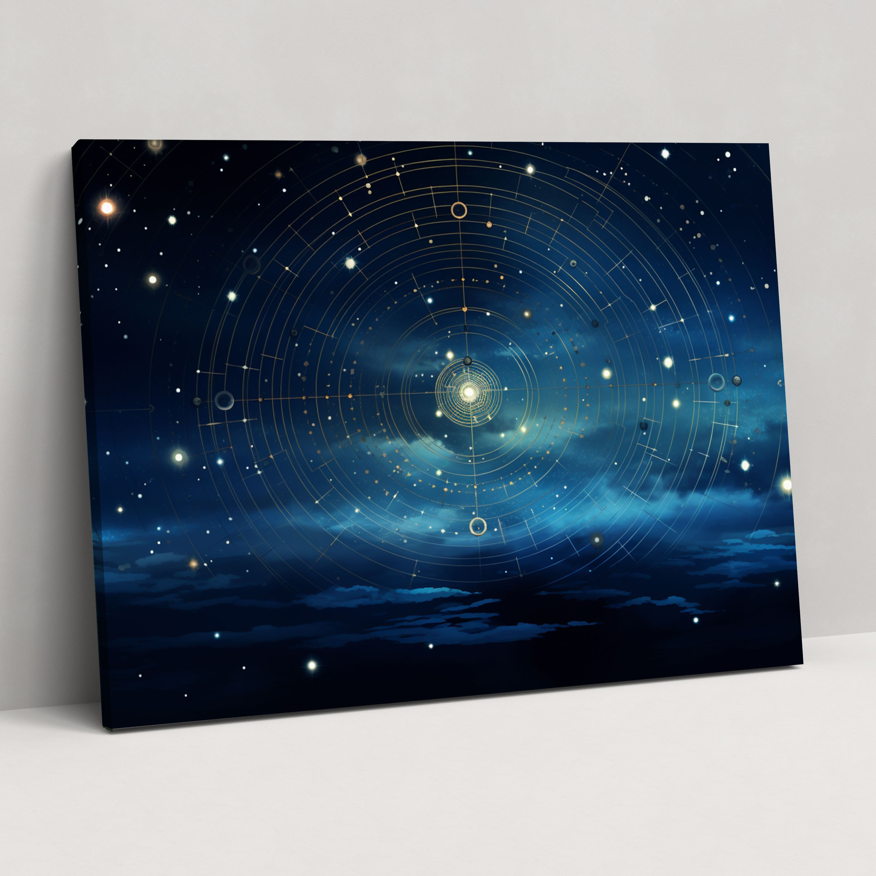 Celestial Night Sky Canvas Print - Horoscope, Wall Decoration, Horoscope, Digital Art
