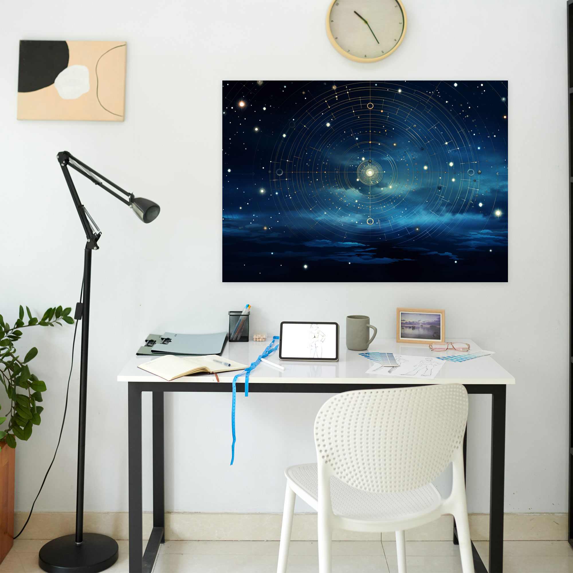 Celestial Night Sky Canvas Print - Horoscope, Wall Decoration, Horoscope, Digital Art
