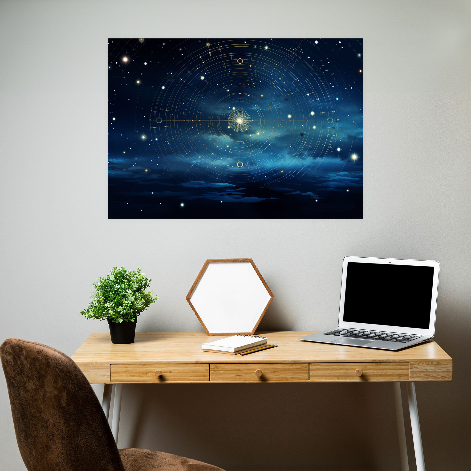 Celestial Night Sky Canvas Print - Horoscope, Wall Decoration, Horoscope, Digital Art