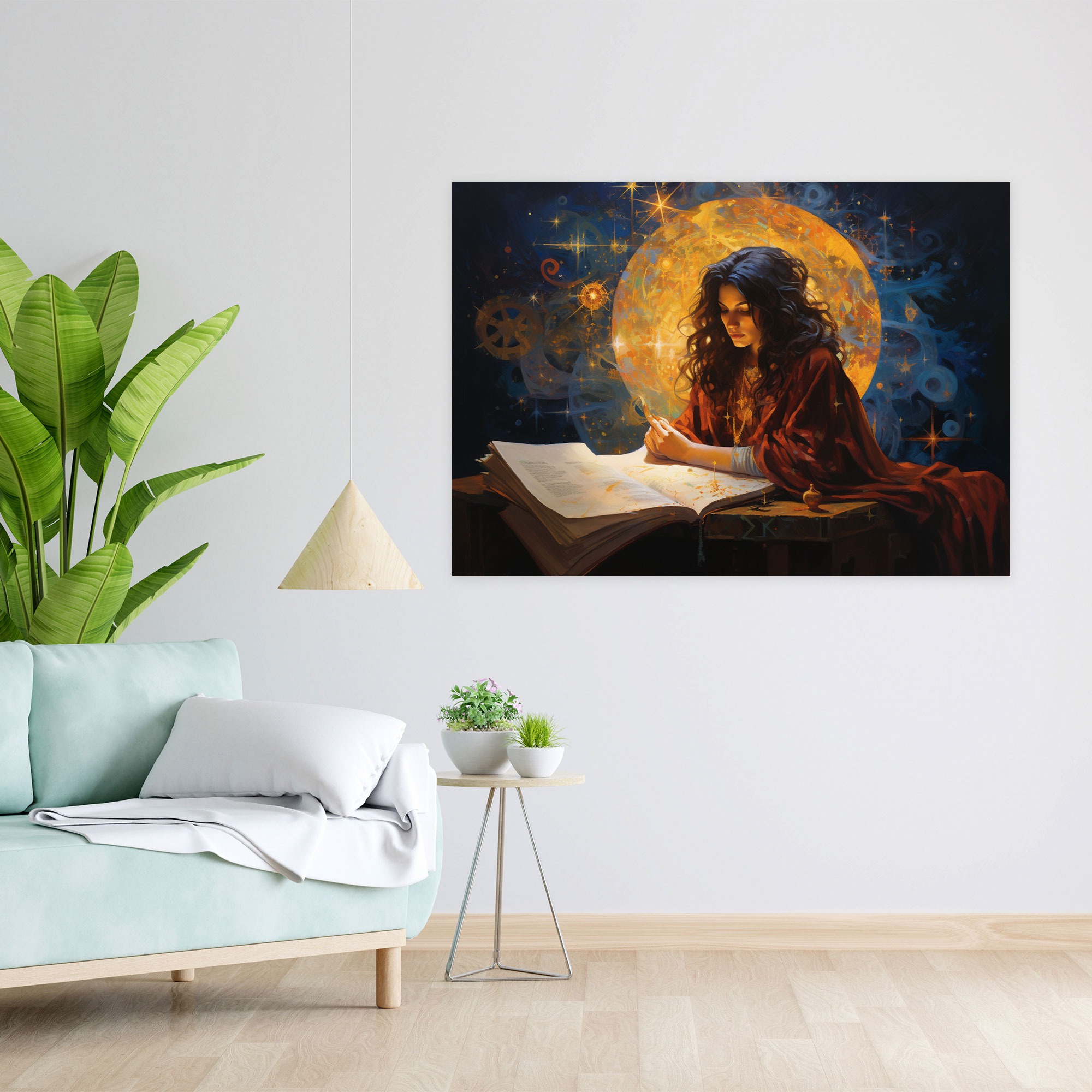 Gizemli Kahin Duvar Sanatı - Burçlar Ev Dekorasyonu Horoskop Yağlı Boya