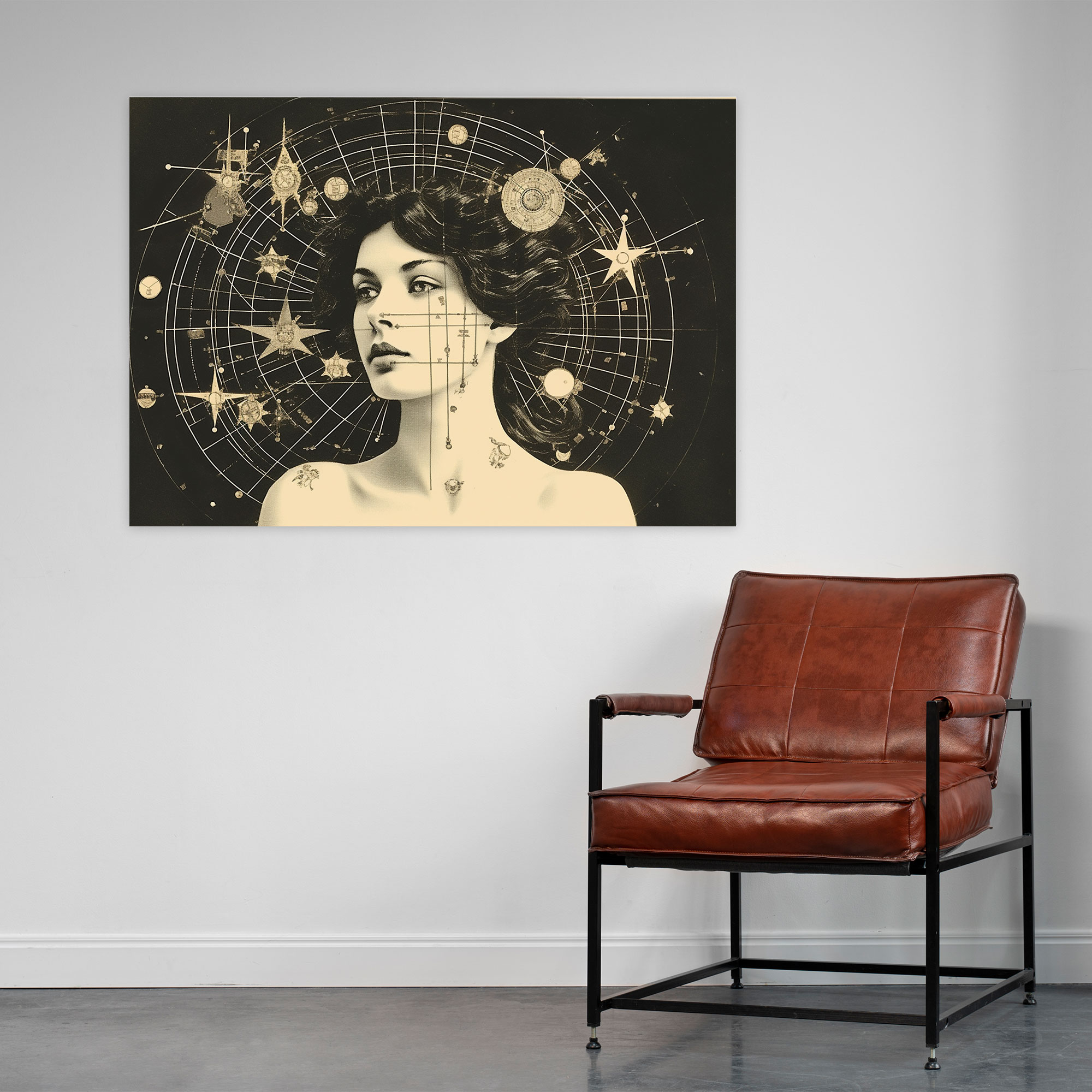 Vintage Astrology Collage Print - Horoscope, Wall Decoration, Nostalgic, Eclectic
