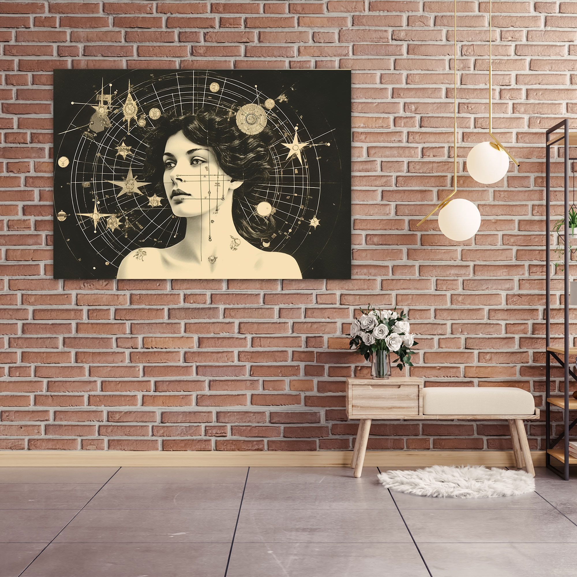 Vintage Astrology Collage Print - Horoscope, Wall Decoration, Nostalgic, Eclectic