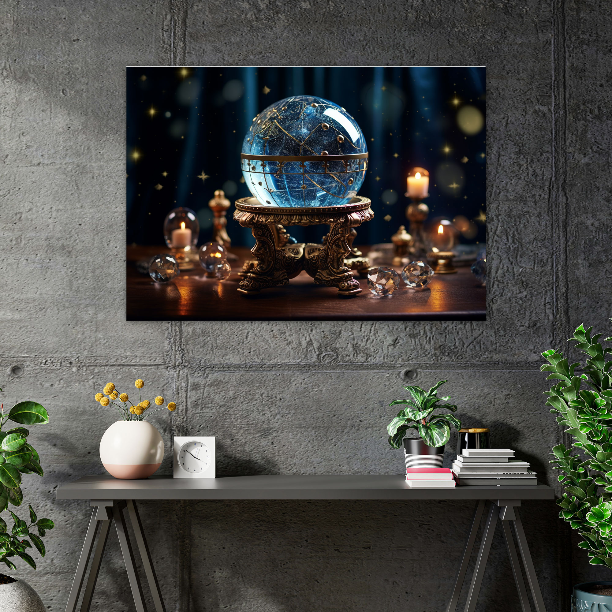 Leinwandbild Sternzeichen Kristallkugel - Horoskop Fotografie Mystisch Wohnkultur