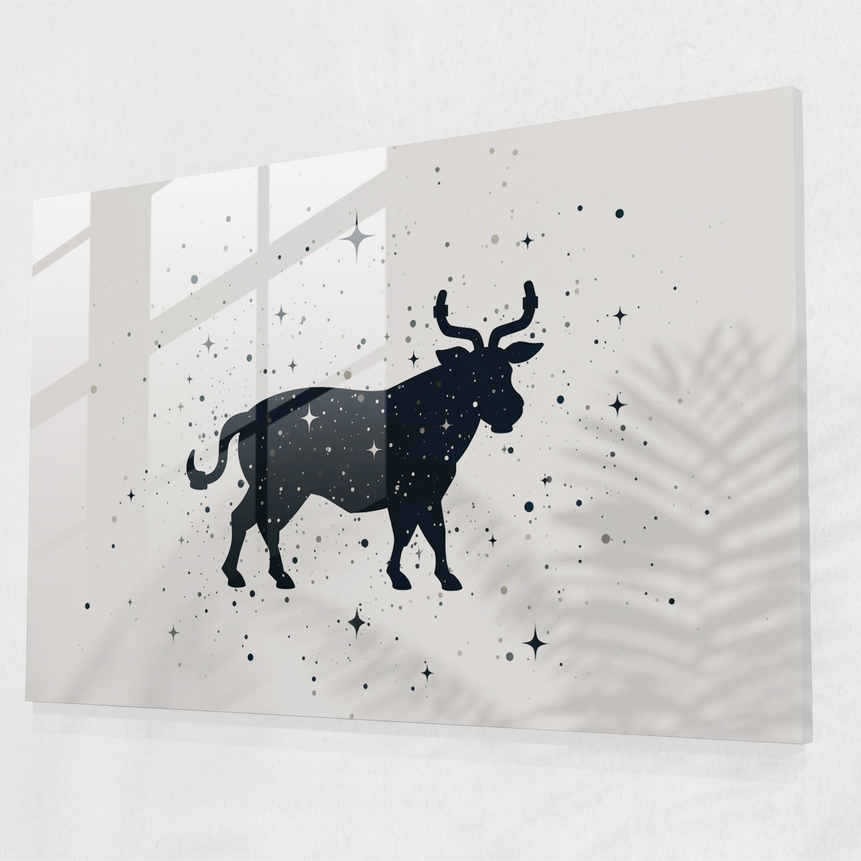 Zodiac-Glasbild im minimalistischen Stil - Sternzeichen Eleganz Tierkreis-Konstellation Glas-Kunst