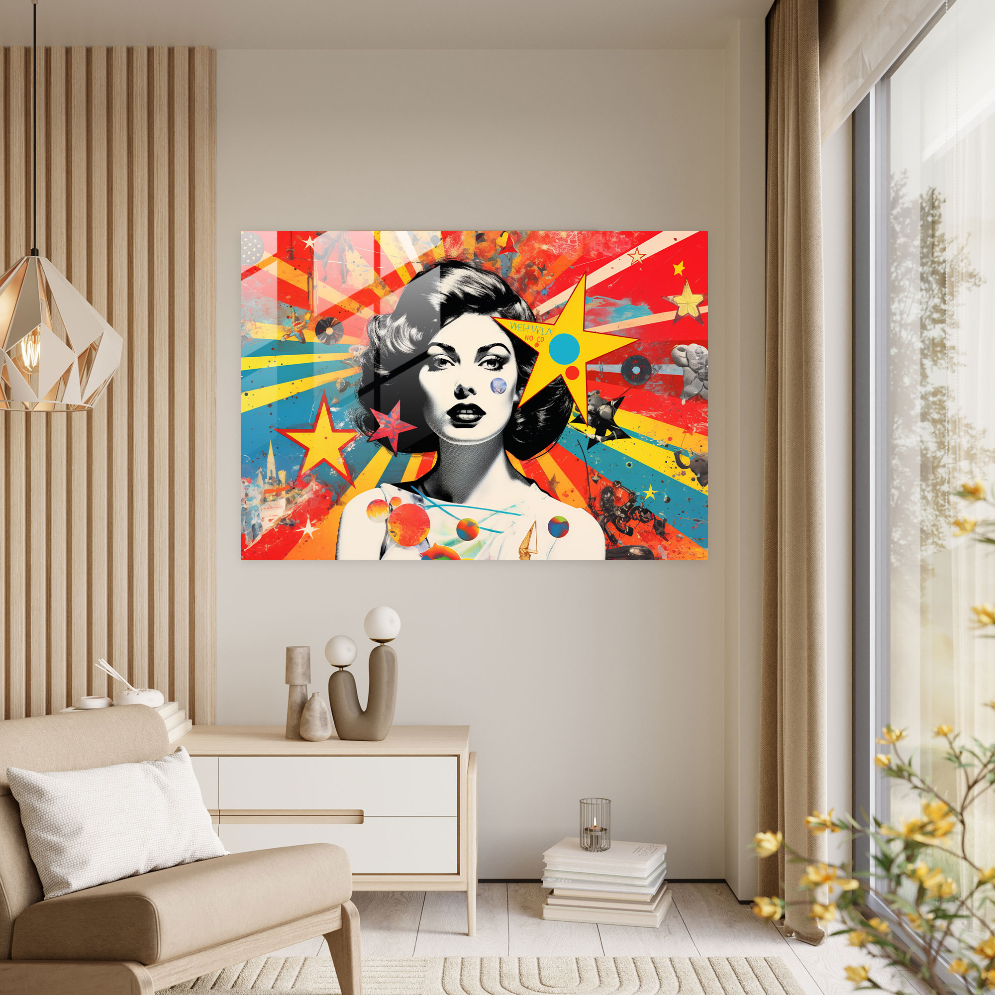 Pop Art Zodiac Glass Print - Horoscope, Unique Visual Appeal, Glass Print, Wall Decoration