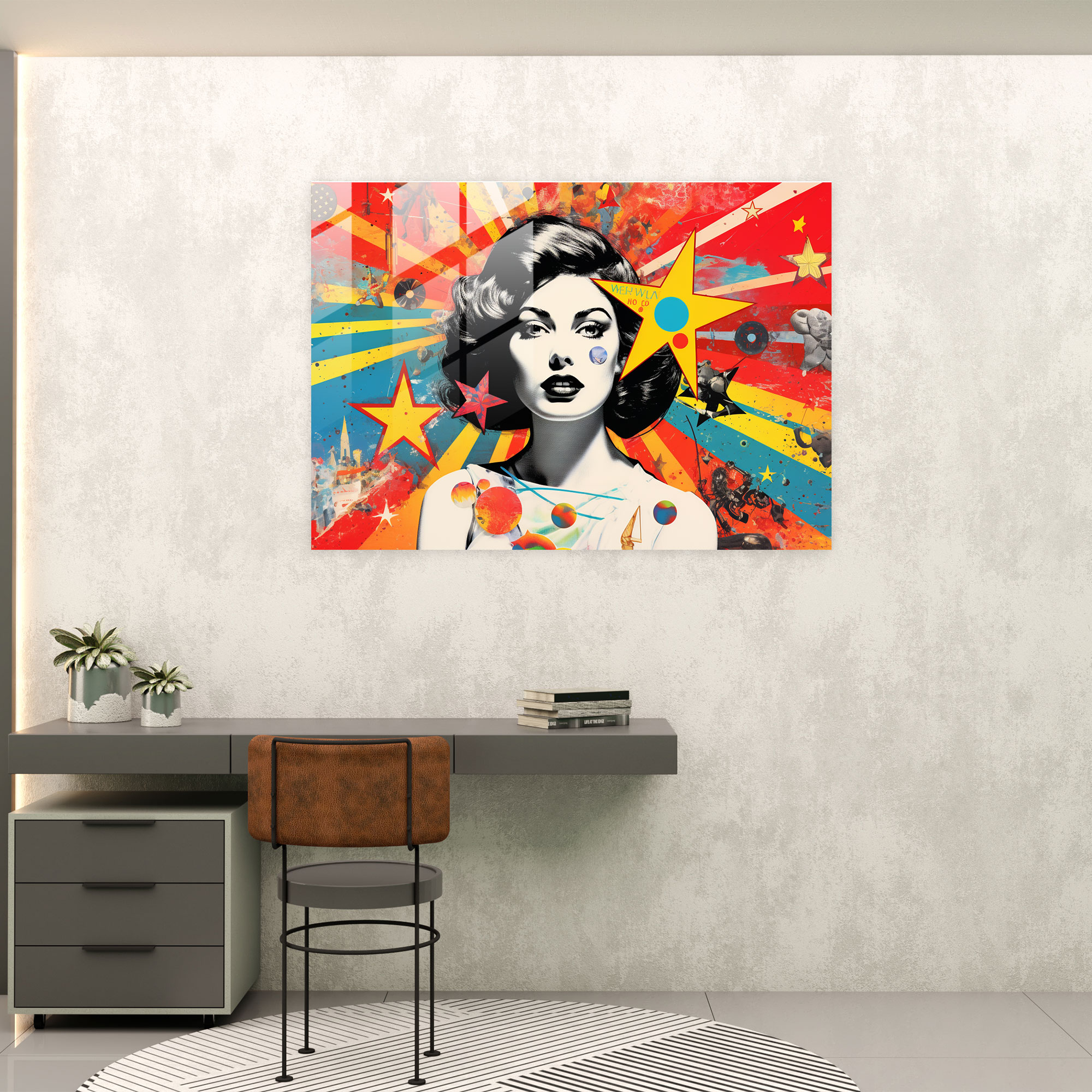 Pop Art Zodiac Glass Print - Horoscope, Unique Visual Appeal, Glass Print, Wall Decoration