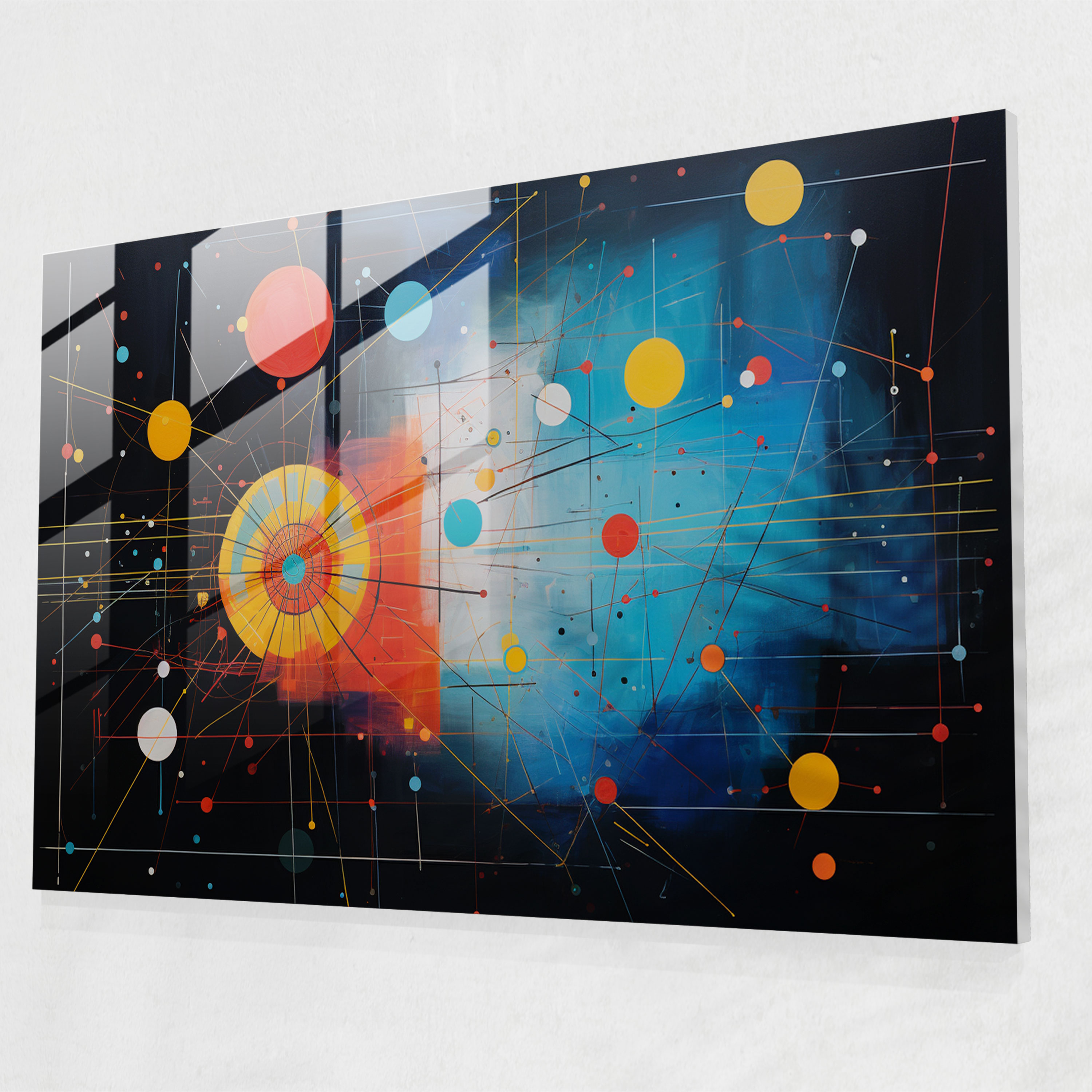 Geometric Zodiac Glass Wall Art - Horoscope, Geometric Abstract Painting, Wall Decoration, Horoscope