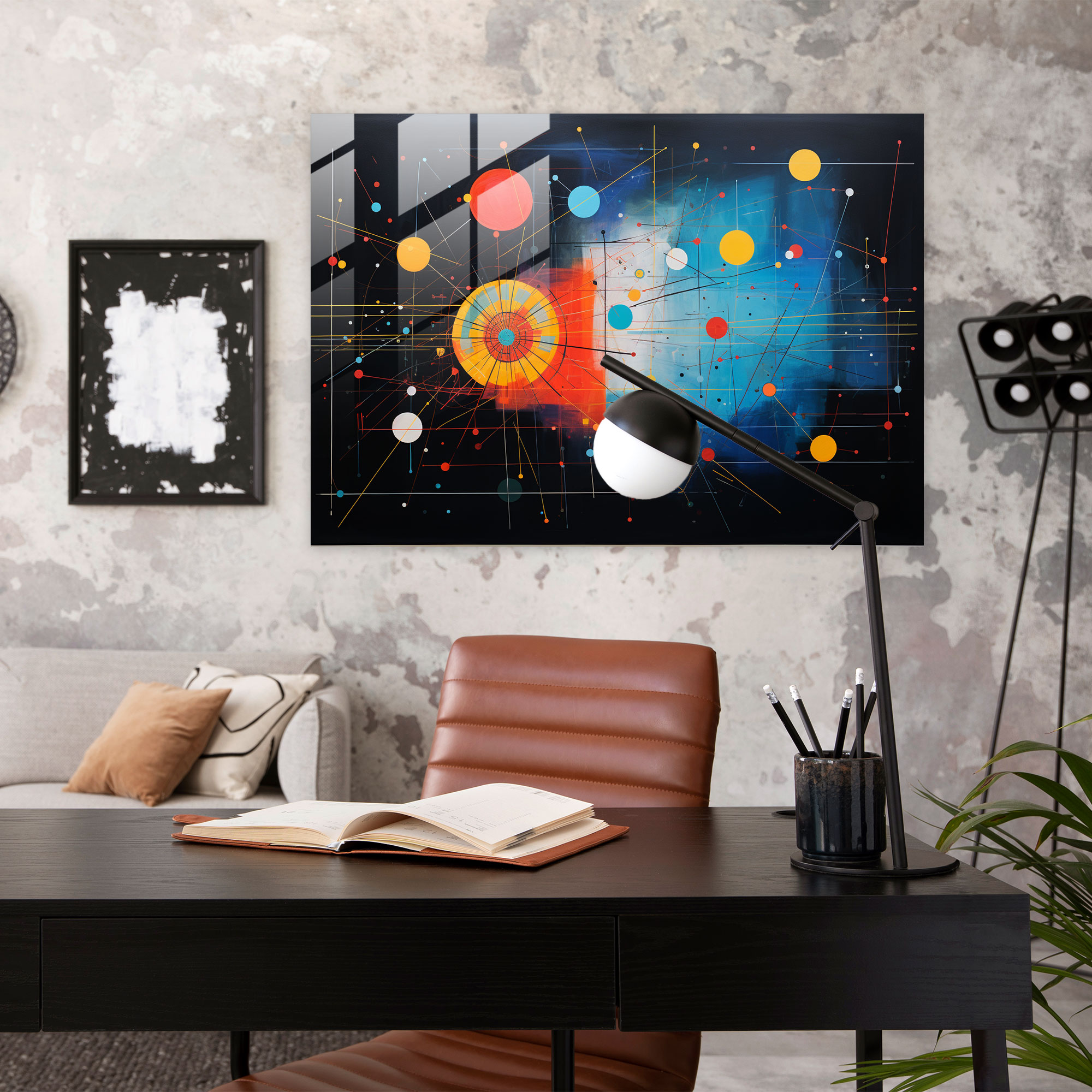Geometric Zodiac Glass Wall Art - Horoscope, Geometric Abstract Painting, Wall Decoration, Horoscope