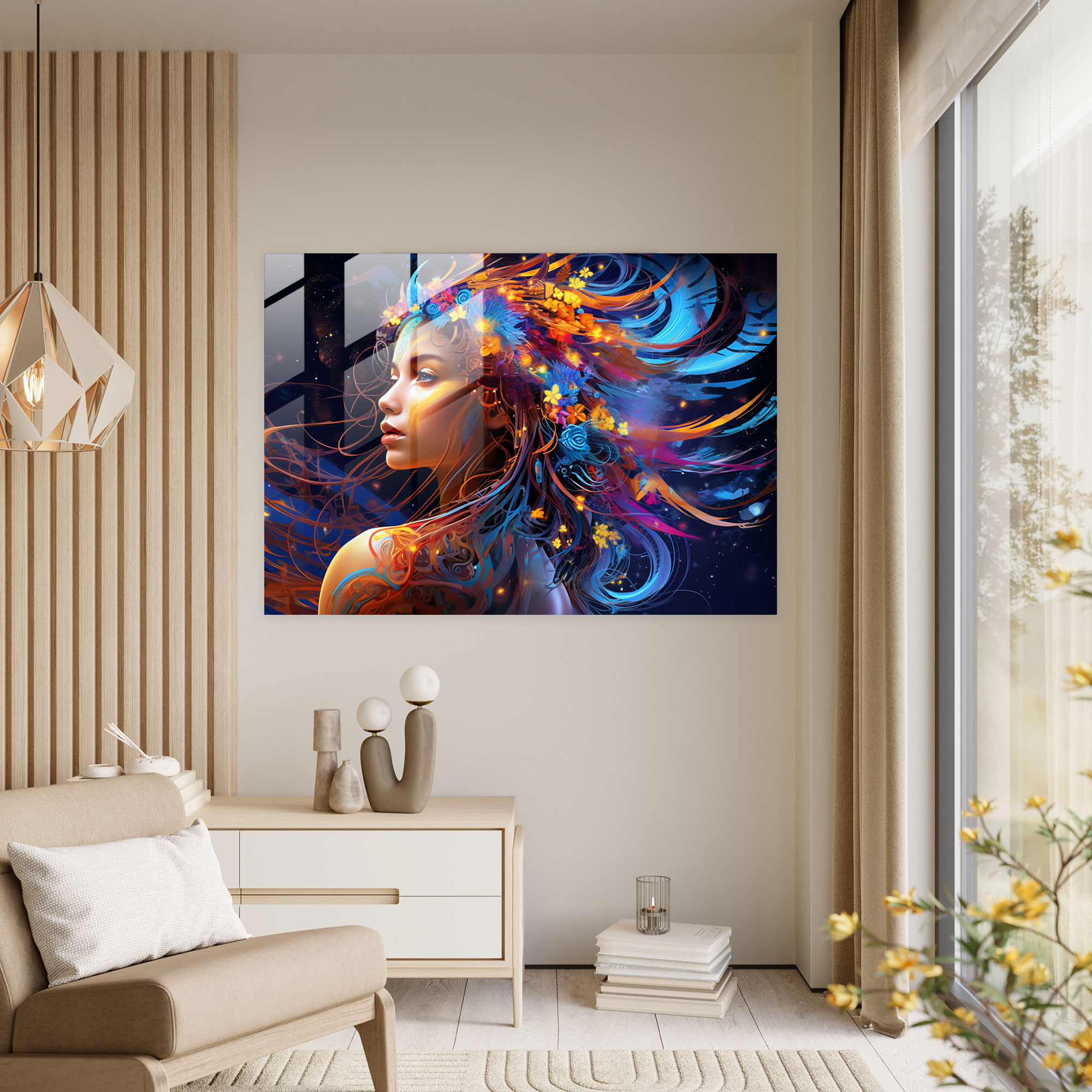 Digitales Tierkreisglas-Wandkunst - Horoskop Wanddekoration digitales Kunstmeisterwerk