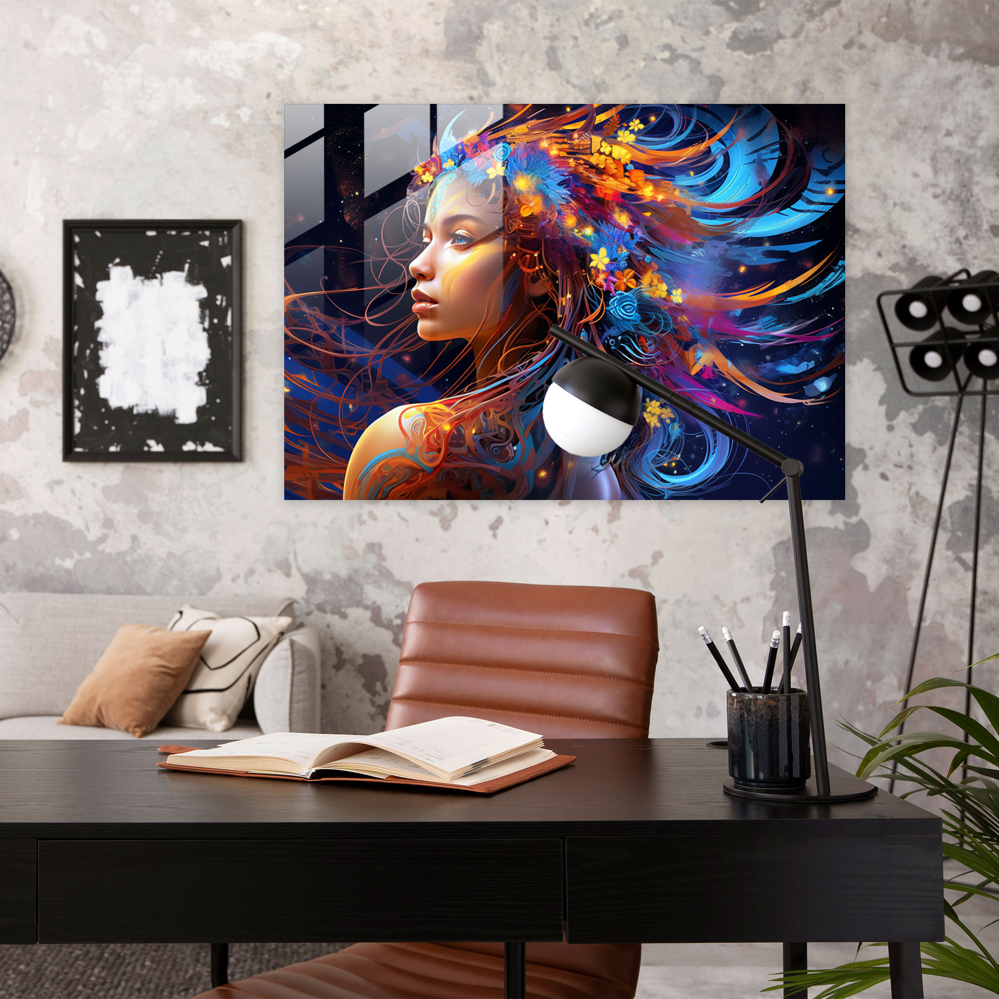 Digitales Tierkreisglas-Wandkunst - Horoskop Wanddekoration digitales Kunstmeisterwerk