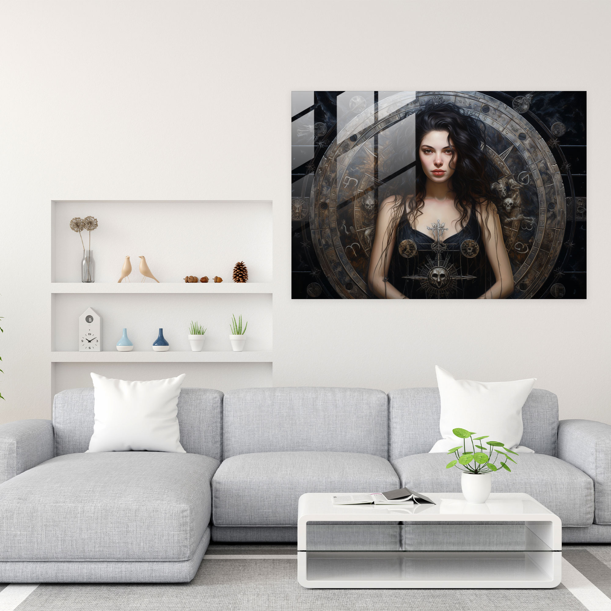 Realistic Zodiac Glass Print - Horoscope, Glass Art, Portrait, Astrological Symbolism