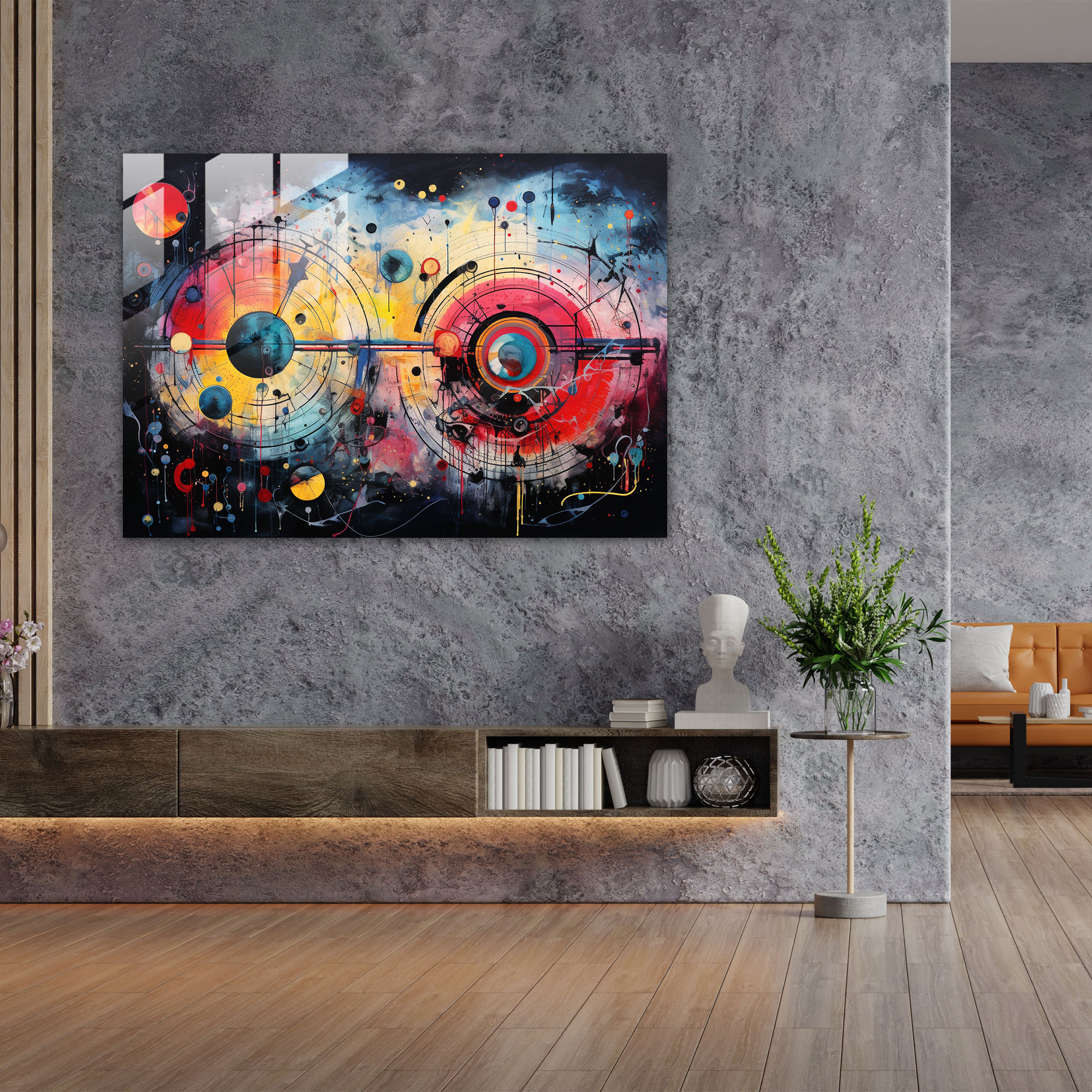 Burçlar Cam Tablo Sanatı: Kozmik Semboller - Burçlar Soyut Sanat Modern Sanat Cam Tablo