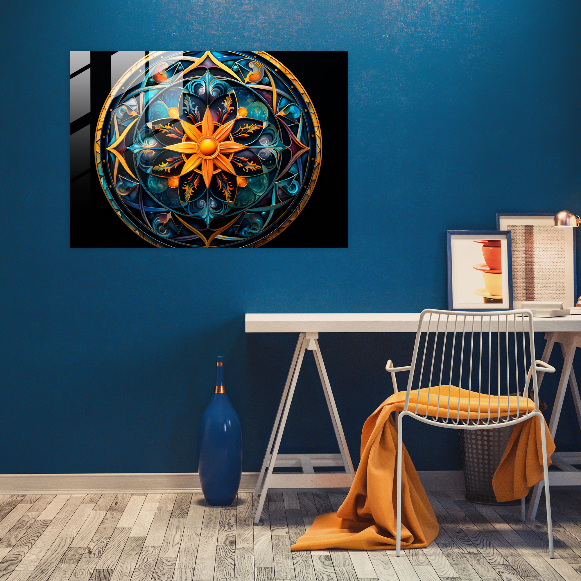 Horoscope Glass Print: Celestial Mandala - Horoscope, Glass Wall Art, Home Decoration, Celestial Mandala