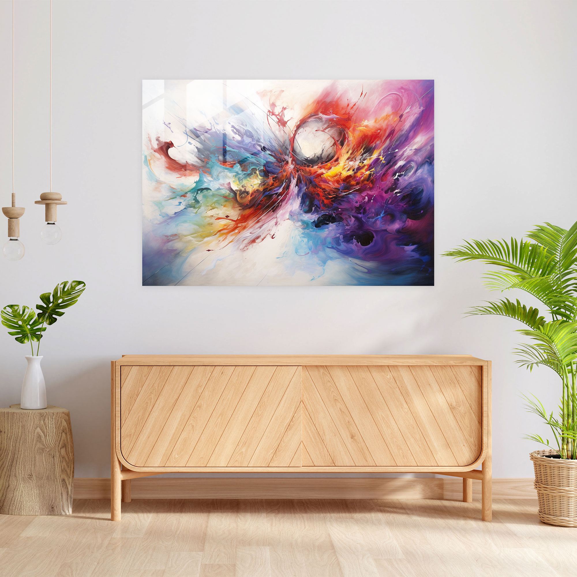 Horoscope Glass Print: Dancing Elements - Horoscope, Modern Art, Glass Art, Glass Wall Art