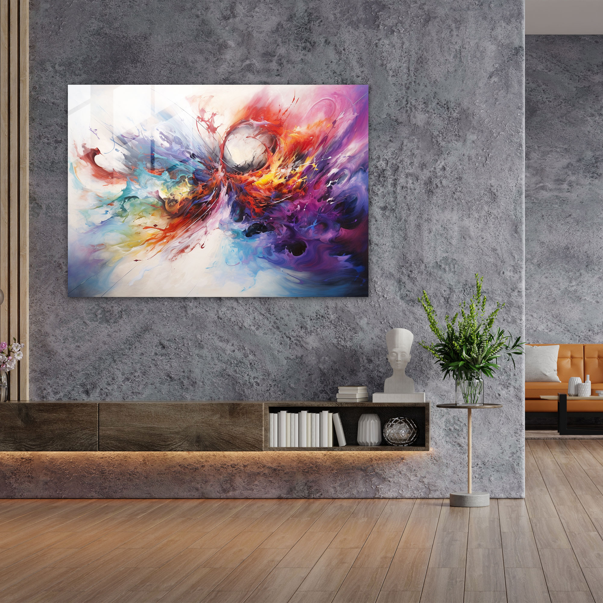 Horoscope Glass Print: Dancing Elements - Horoscope, Modern Art, Glass Art, Glass Wall Art
