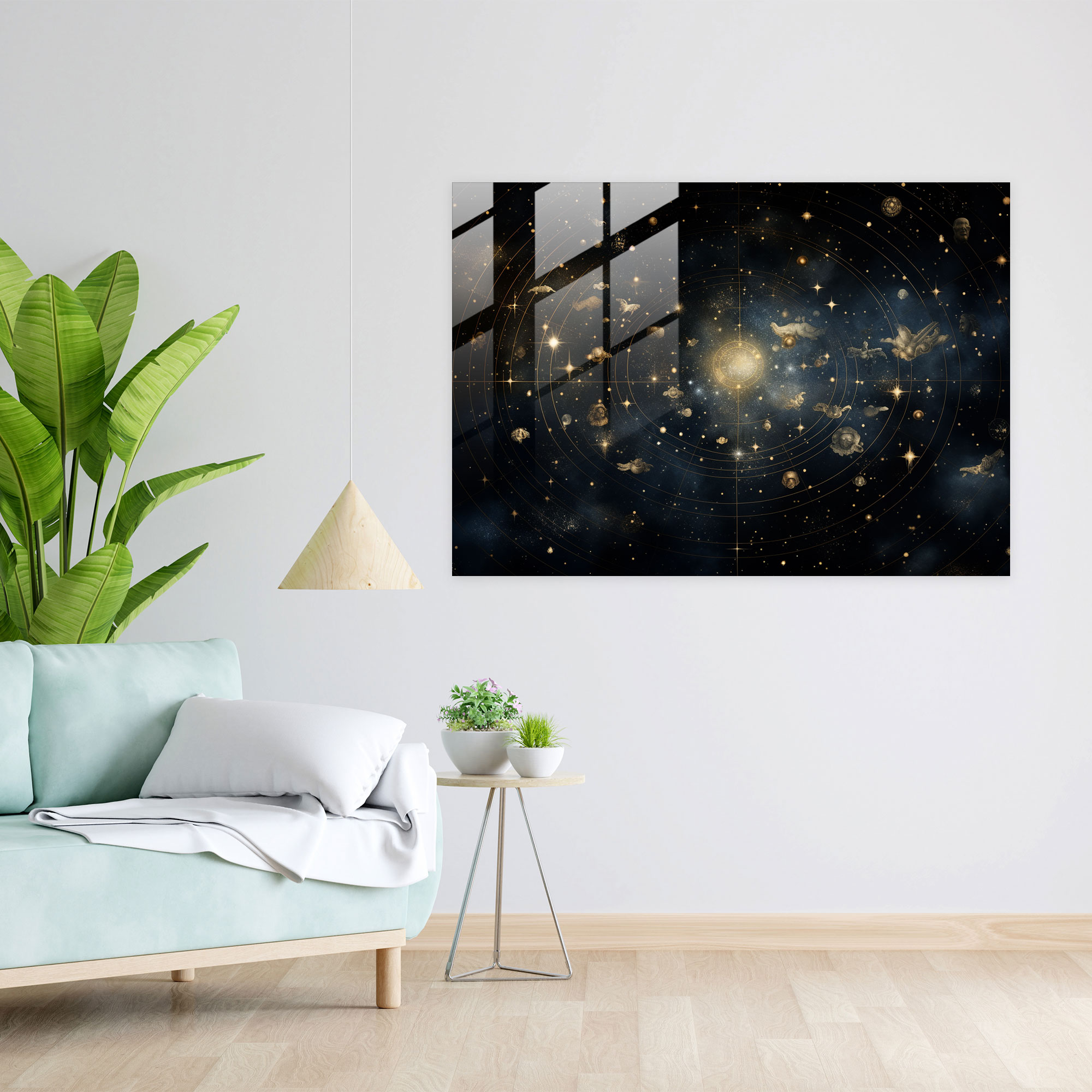 Burçlar Cam Duvar Sanatı - Burçlar Astroloji Cam Duvar Sanatı Duvar Dekorasyonu