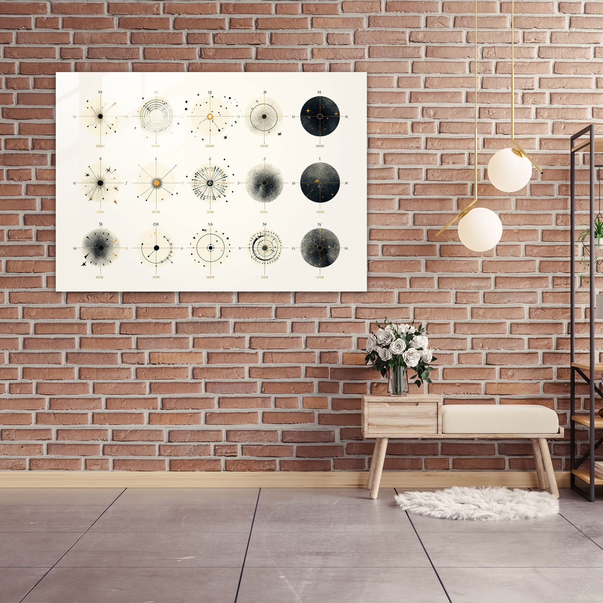 Horoscope Home Decoration - Horoscope, Glass Art, Glass Wall Art, Modern Art