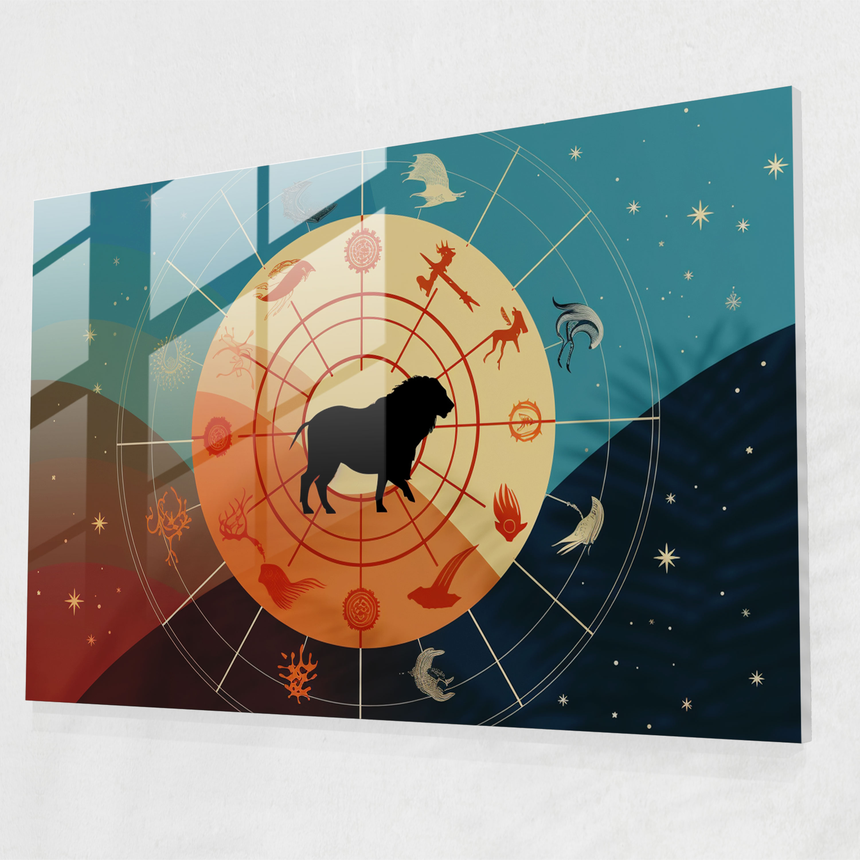 Zodiac Silhouette Glass Print - Horoscope, Modernity, Wall Decoration, Glass Art