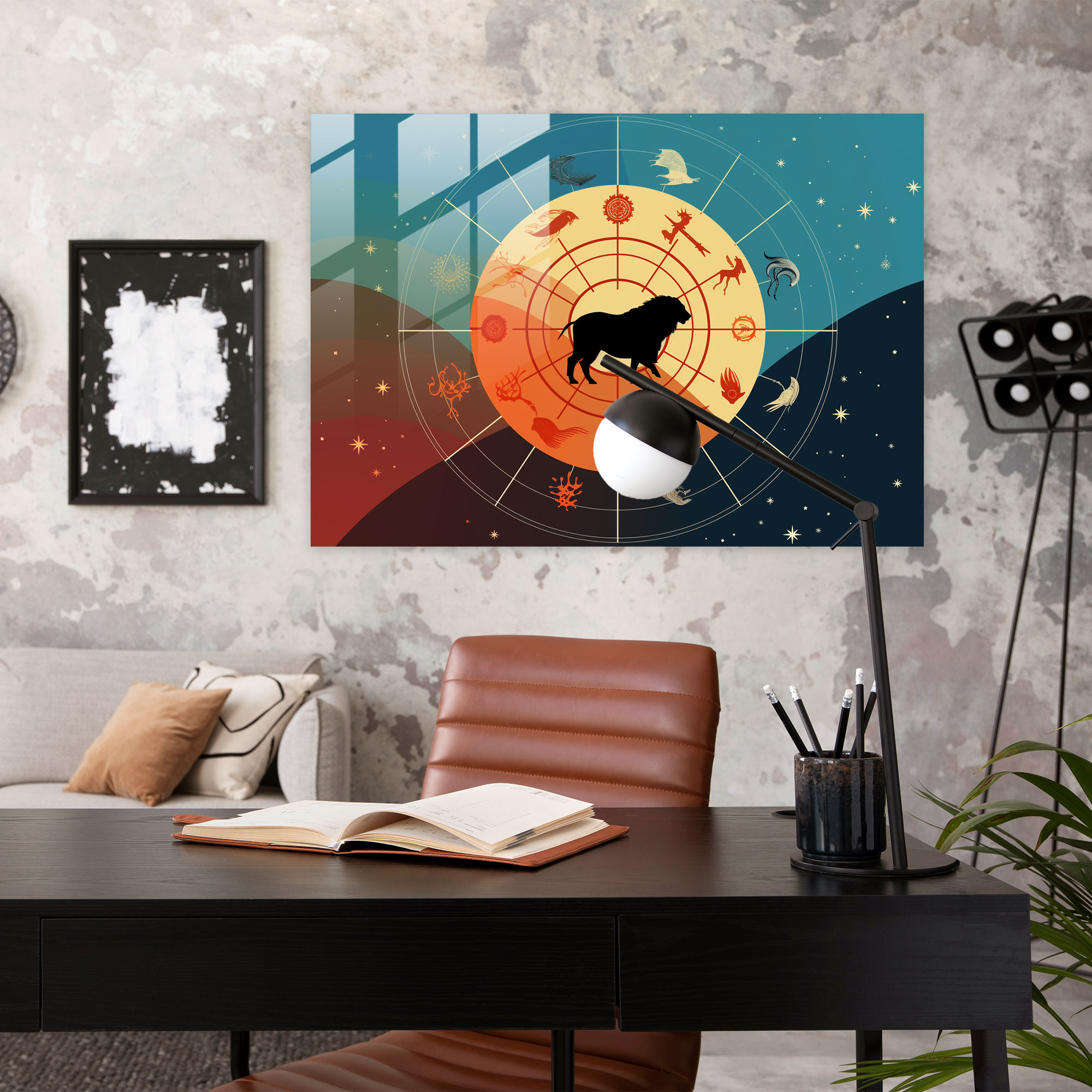 Zodiac Silhouette Glass Print - Horoscope, Modernity, Wall Decoration, Glass Art