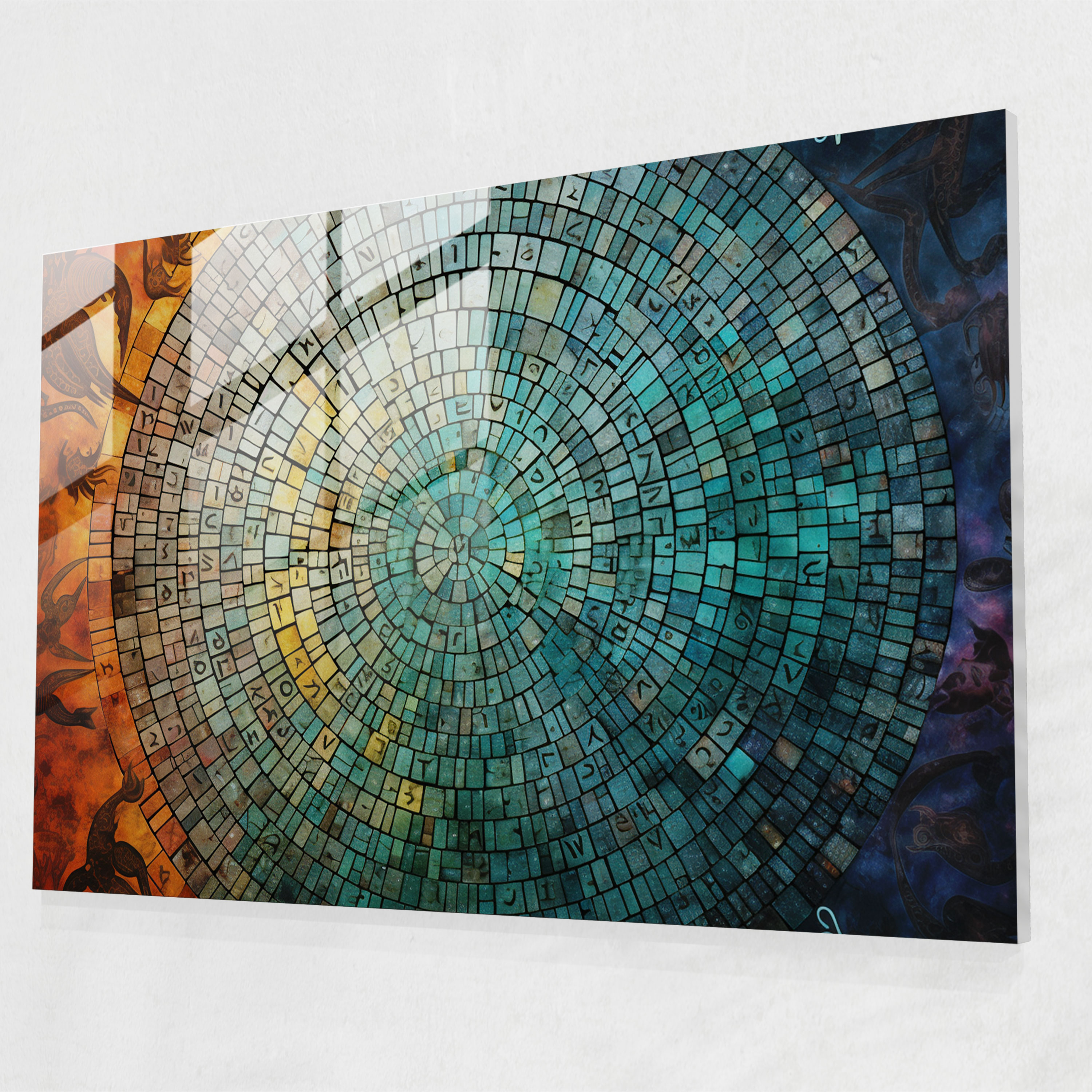 Gradient Zodiac Mosaic Glass Wall Art - Horoscope, Home Decoration, Glass Print, Glass Wall Art