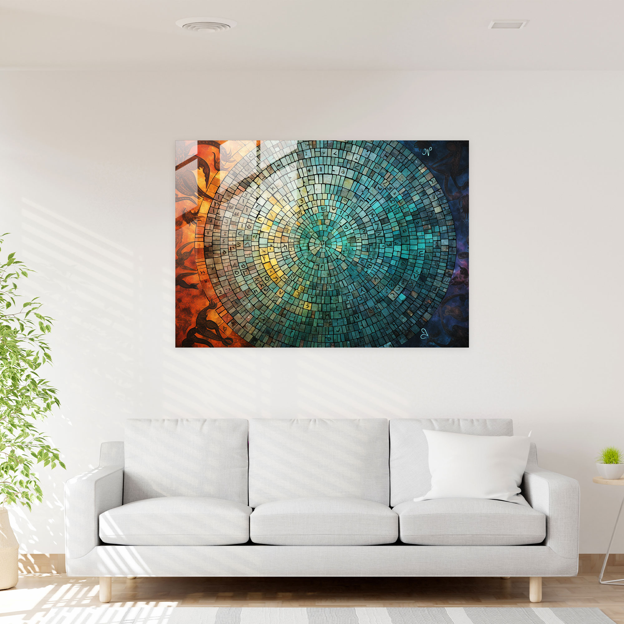 Gradient Zodiac Mosaic Glass Wall Art - Horoscope, Home Decoration, Glass Print, Glass Wall Art