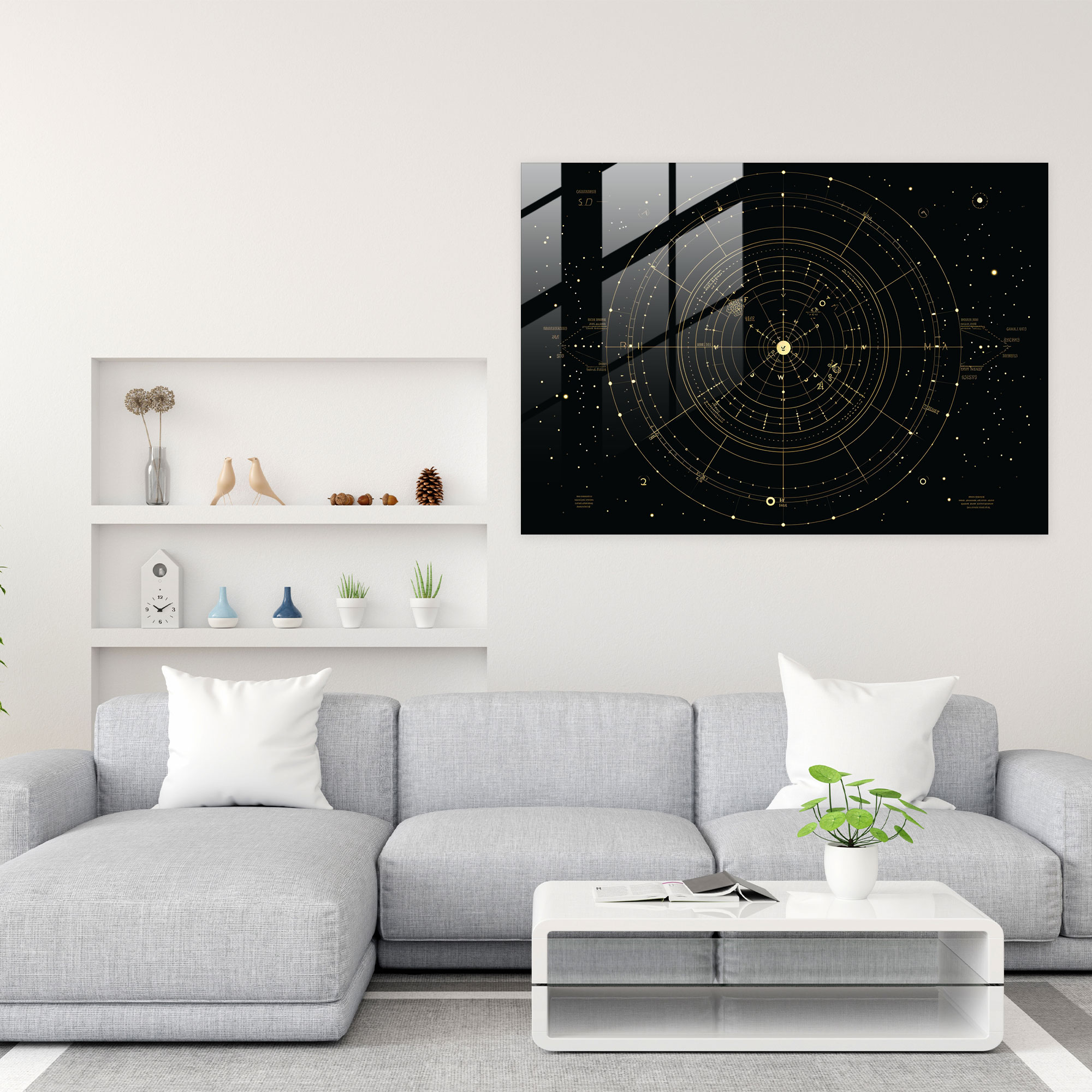 Sleek Zodiac Glass Wall Art - Horoscope, Zodiac Constellations, Glass Print, Modern Art