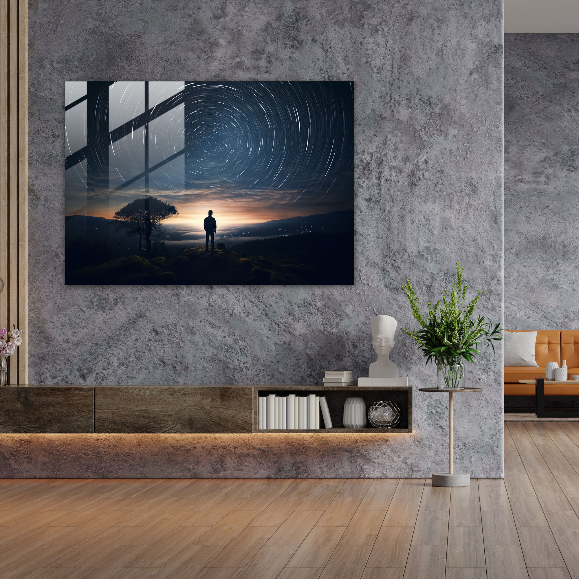 Starry Horoscope Glass Print - Horoscope, Night Sky, Glass Wall Art, Home Decoration