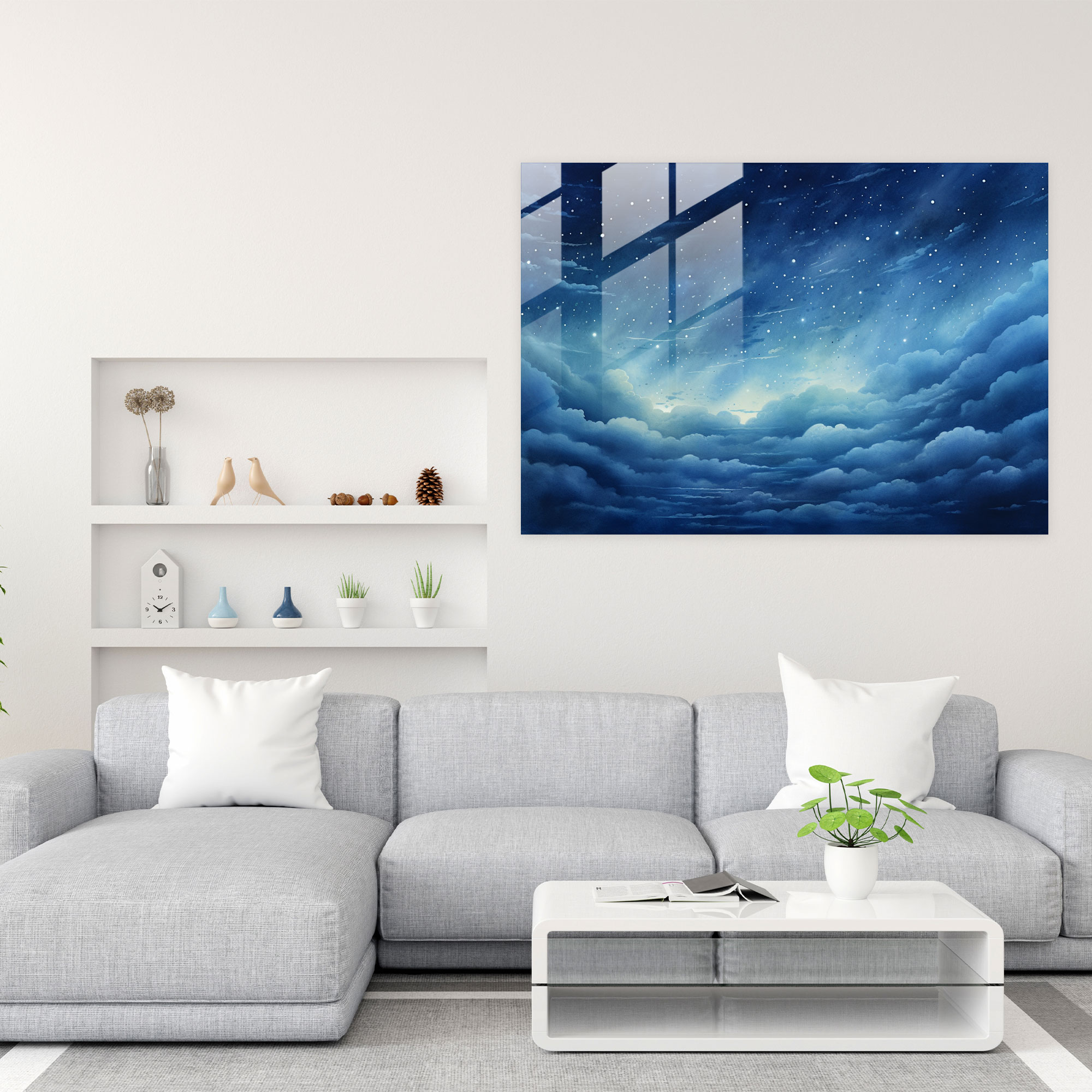 Burç Tablosu Cam Duvar Sanatı - Burç Modern Sanat Duvar Dekorasyonu Suluboya Resim