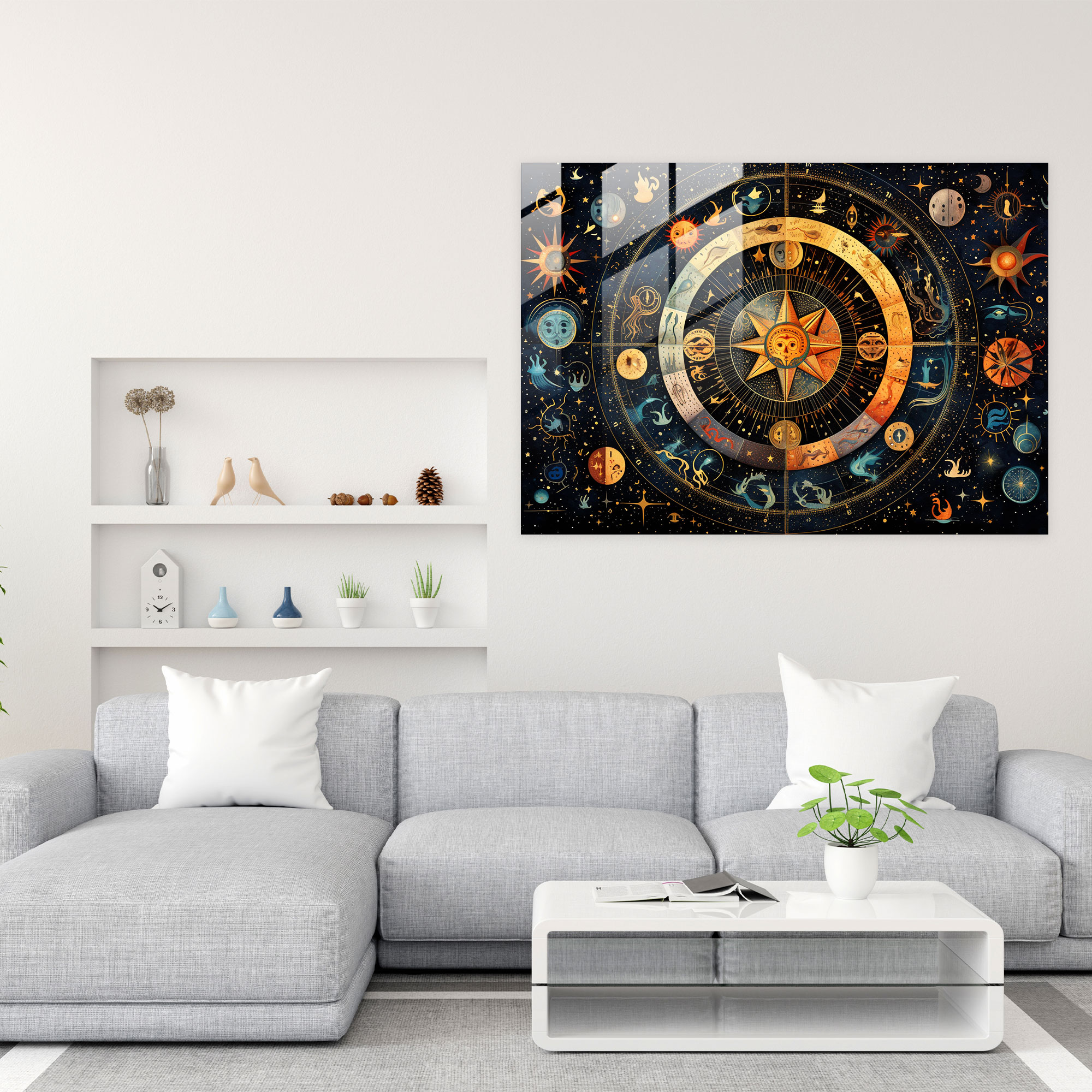 Horoscope Glass Art - Horoscope, Mosaic Design, Captivating Display, Astrology