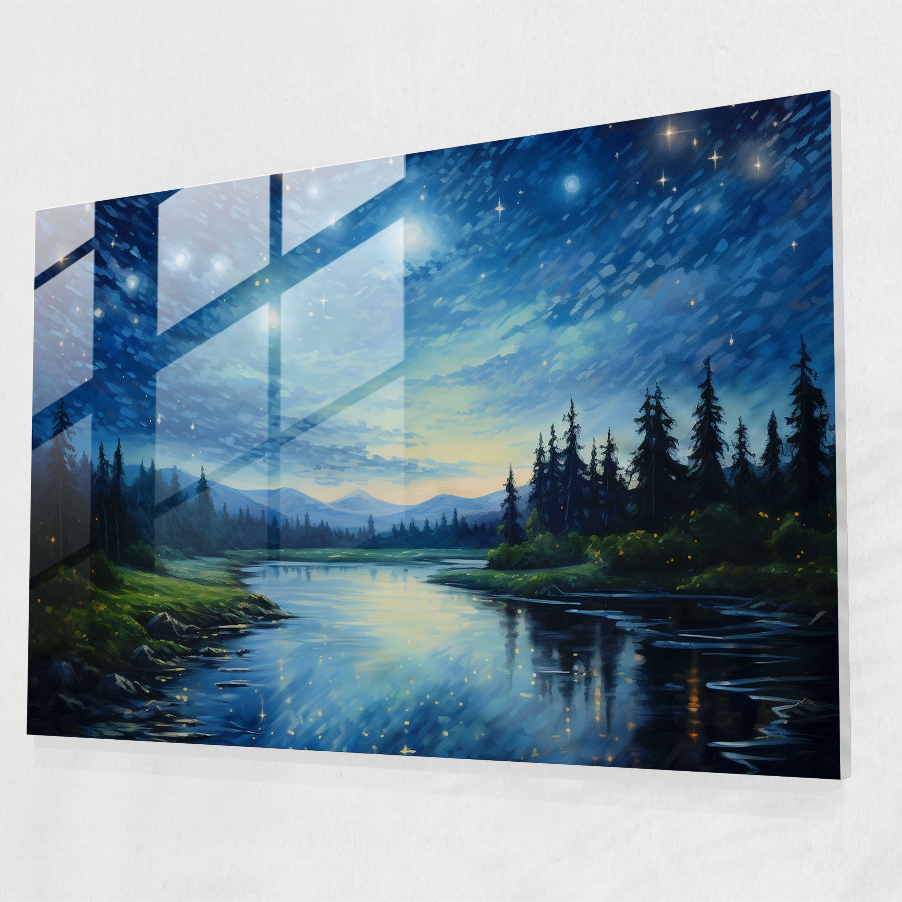 Horoscope Glass Art - Horoscope, Night Sky, Wall Decoration, Tranquility