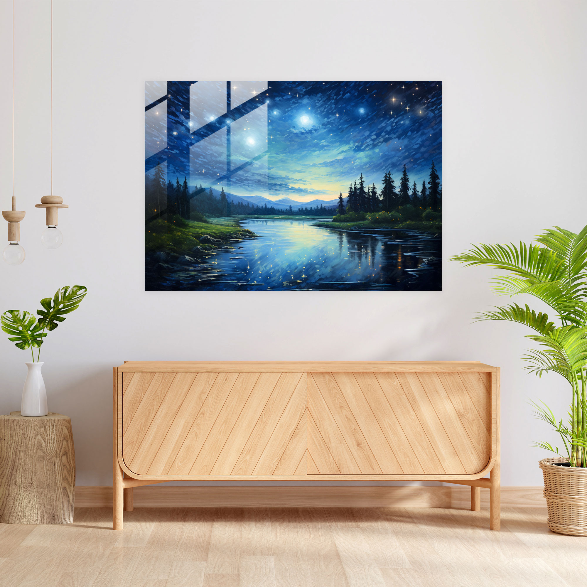 Horoscope Glass Art - Horoscope, Night Sky, Wall Decoration, Tranquility