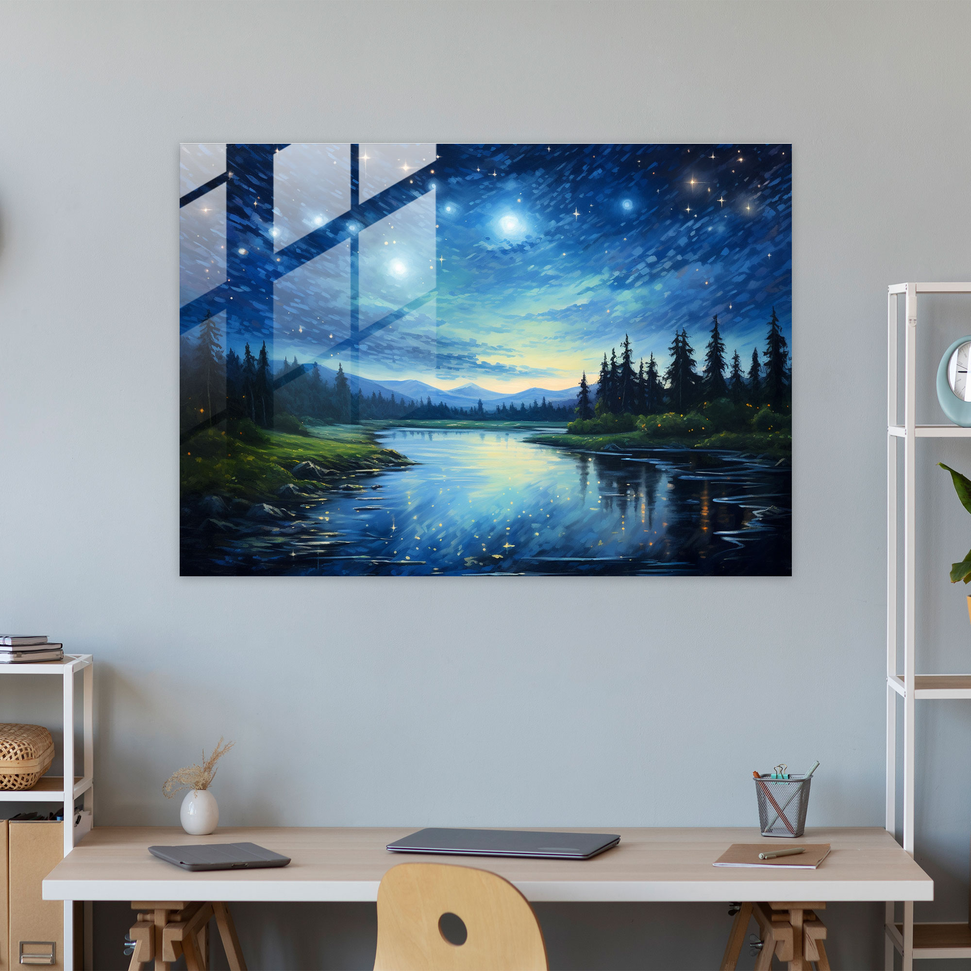 Horoscope Glass Art - Horoscope, Night Sky, Wall Decoration, Tranquility