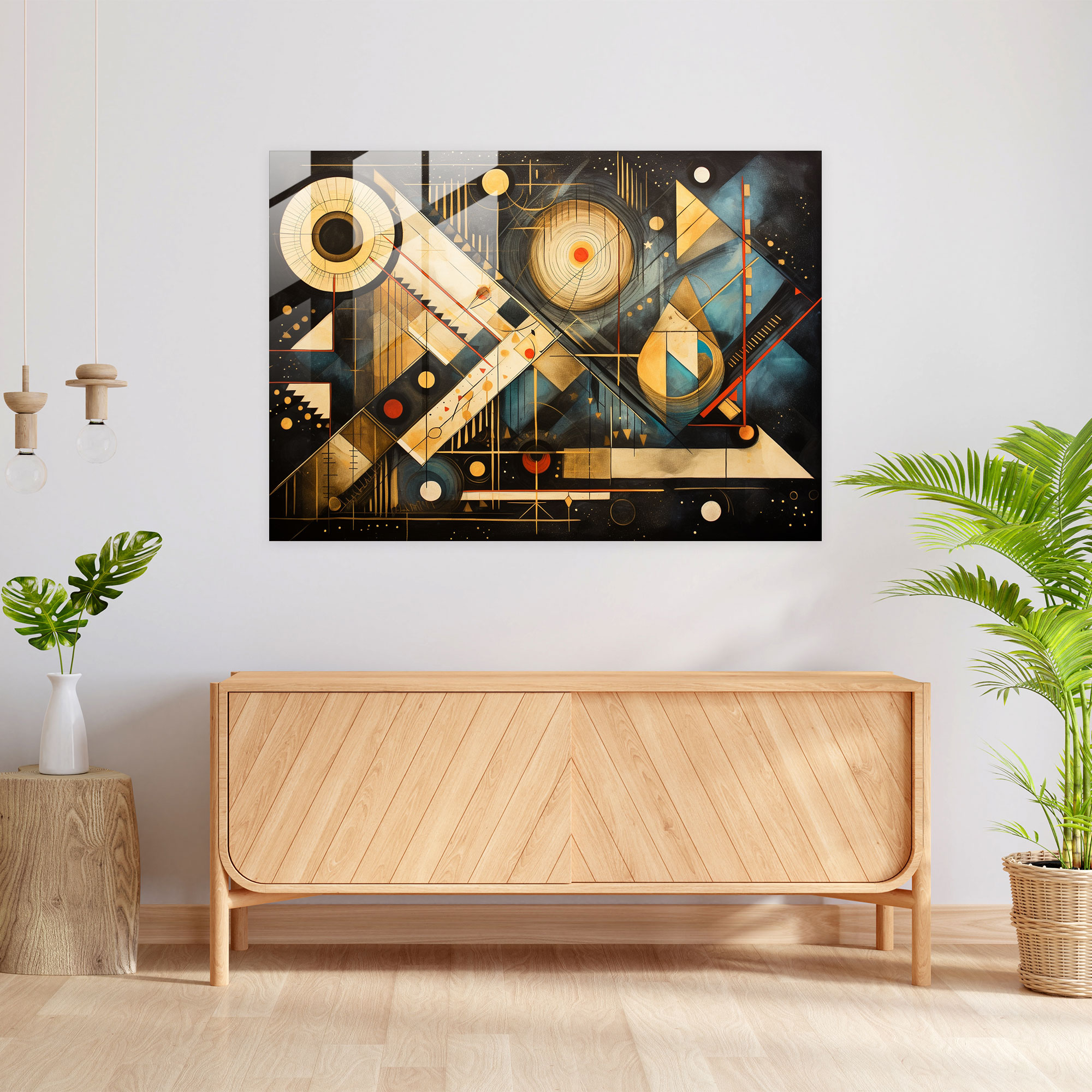 Modern Horoscope Glass Print - Horoscope, Intersecting Lines, Glass Wall Art, Art