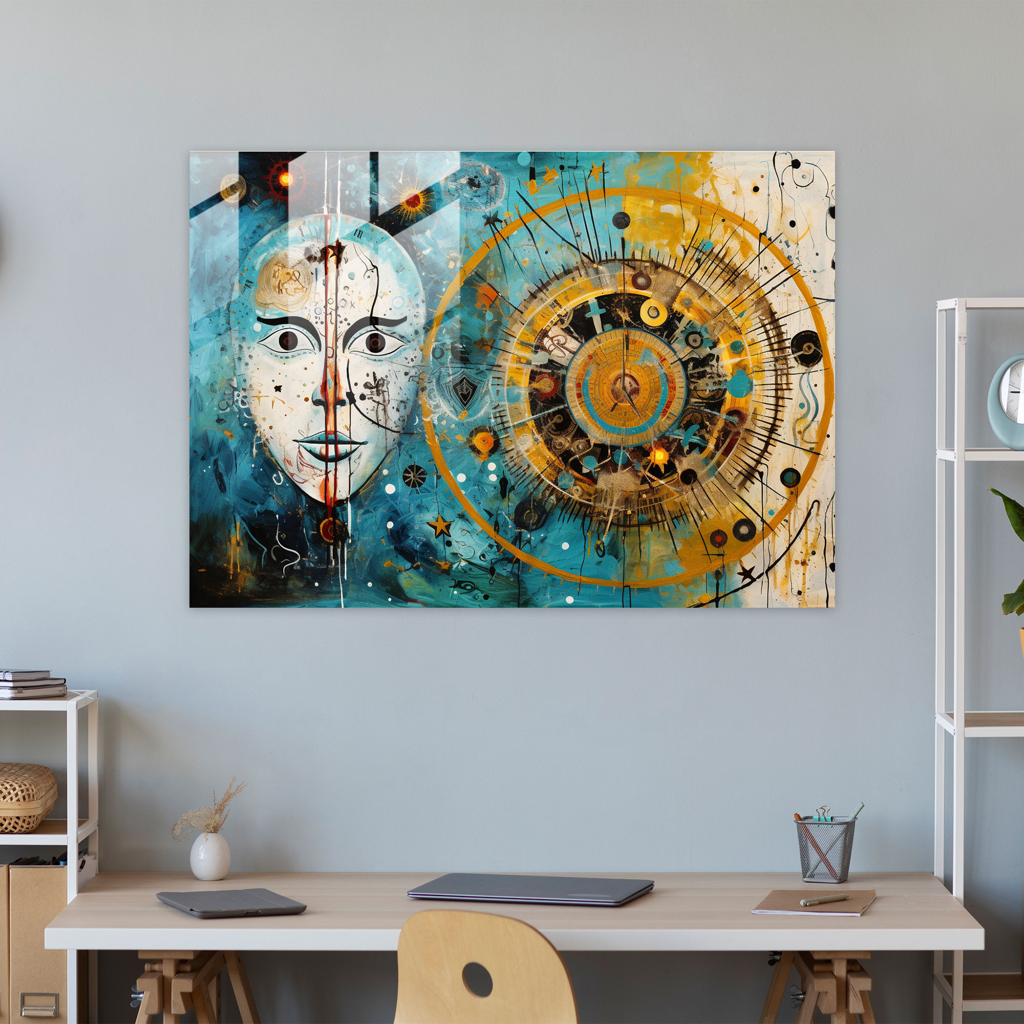 Horoscope Modern Art - Horoscope, Abstract Brushstrokes, Home Decoration, Horoscope Iconography