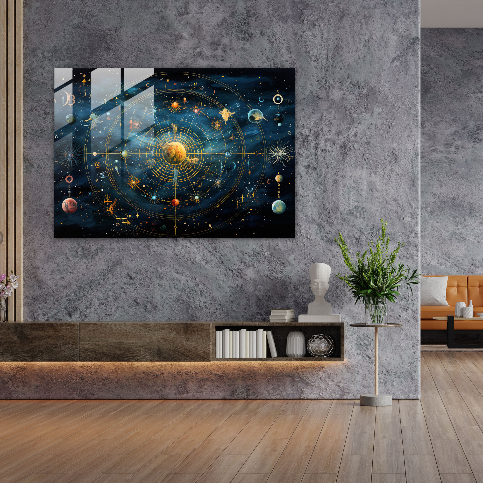 Zodiac Glass Wall Art - Horoscope, Zodiac Signs, Mystical Zodiac Constellation, Glass Print