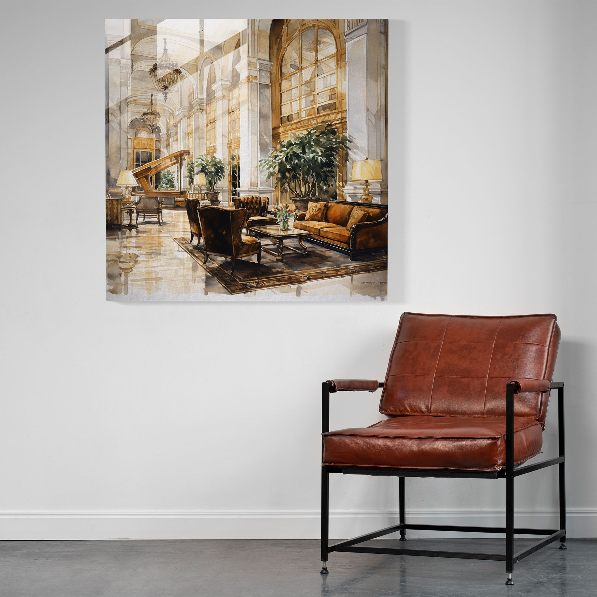 Hotel Elegance Glass Print - Hotel, Luxury, Home Decoration, Glass Print