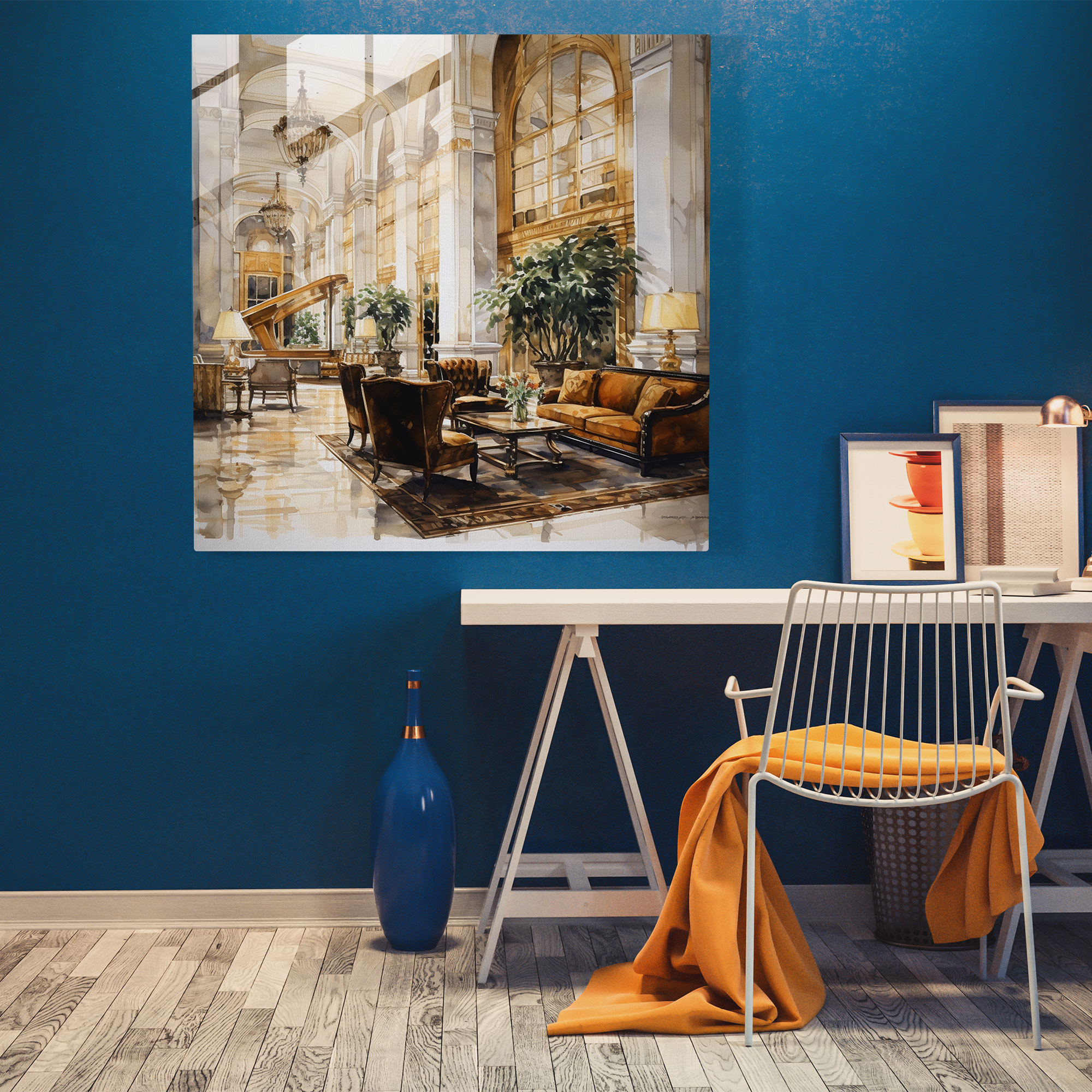Hotel Elegance Glass Print - Hotel, Luxury, Home Decoration, Glass Print