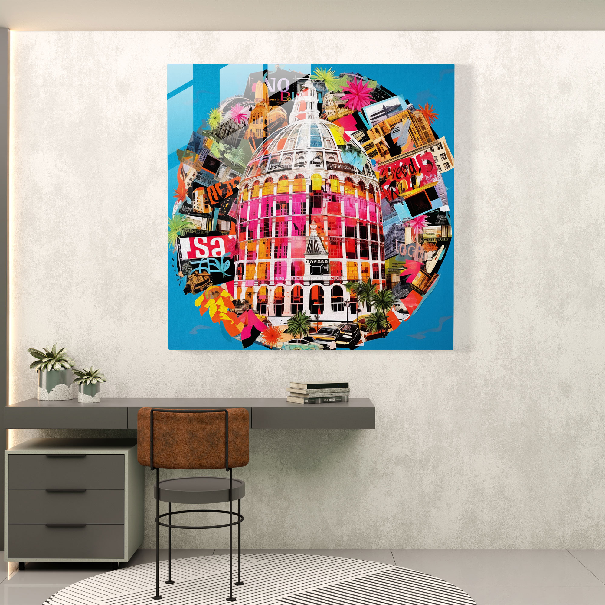 Hotels Around The World Glass Print - Hotel, Glass Wall Art, Hospitality, Modern Art