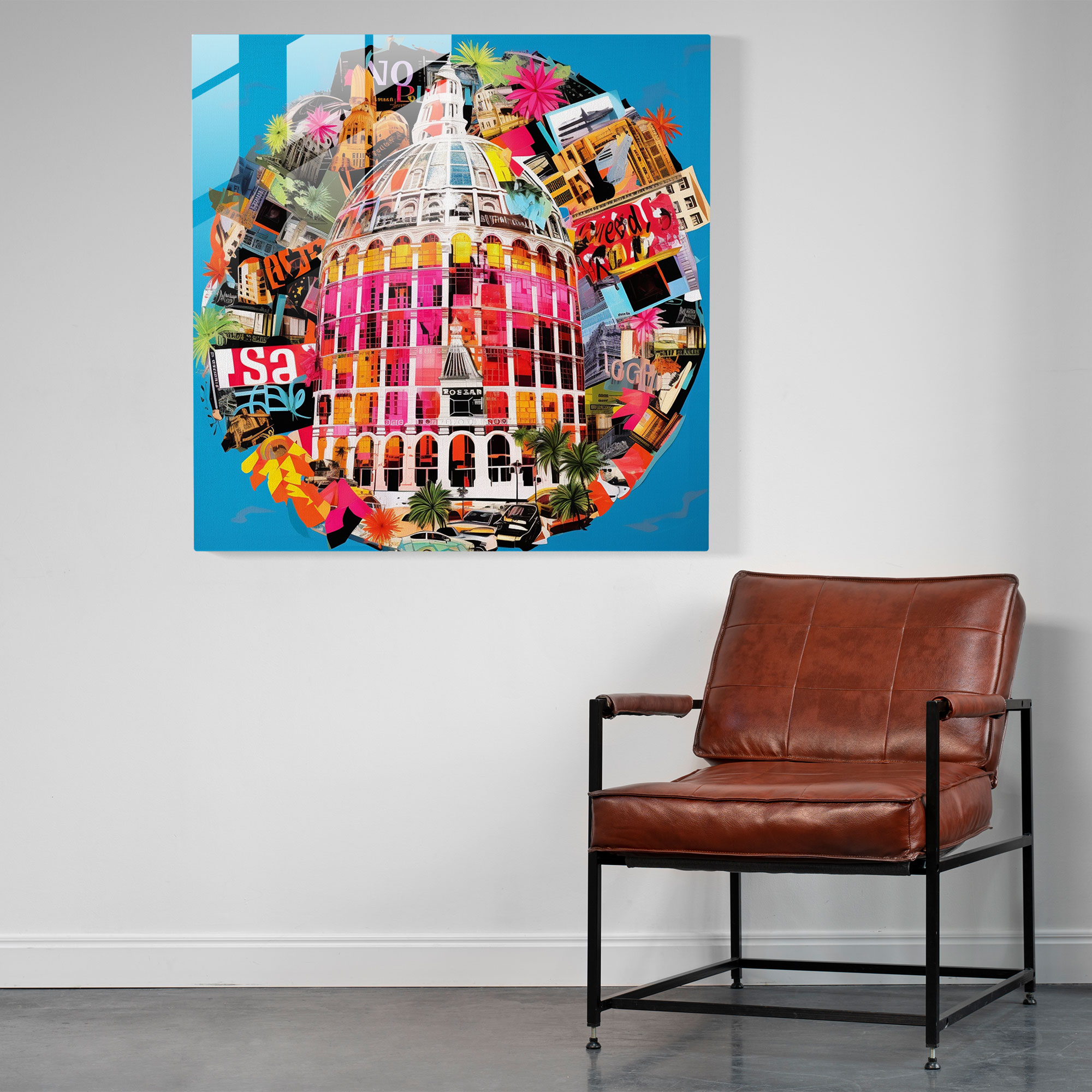Hotels Around The World Glass Print - Hotel, Glass Wall Art, Hospitality, Modern Art