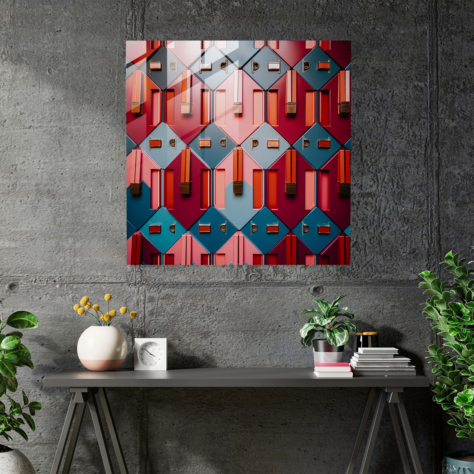 Keycard Symphony - Abstract Glass Print - Hotel, Keycards, Modern Art, Photography
