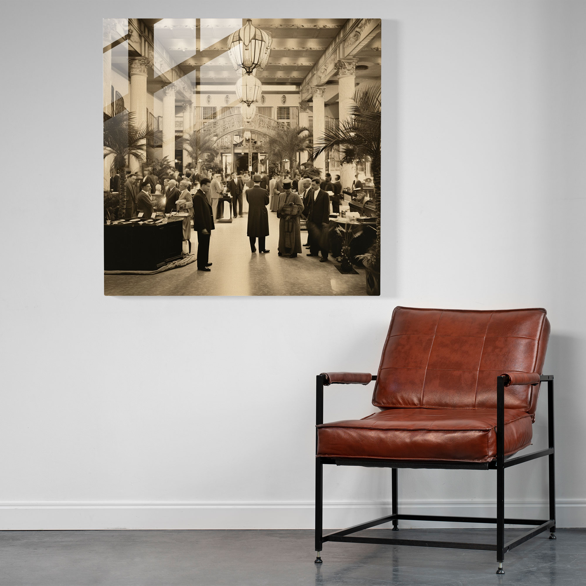 Vintage Elegance Hotel Glass Print - Hotel, Vintage Elegance Hotel, Glass Print, Home Decoration
