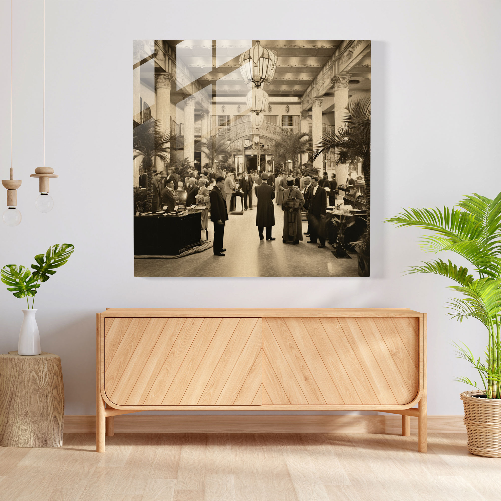 Vintage Elegance Hotel Glass Print - Hotel, Vintage Elegance Hotel, Glass Print, Home Decoration