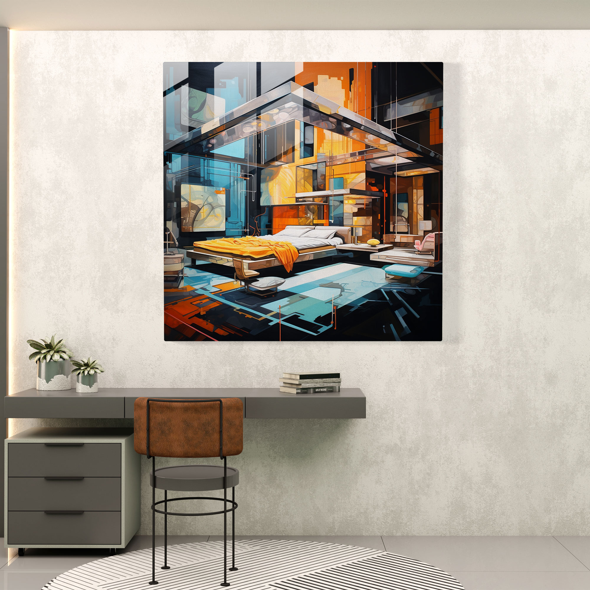 Luxury Haven Hotel Glass Print - Hotel, Wall Decoration, Glass Wall Art, Home Decoration