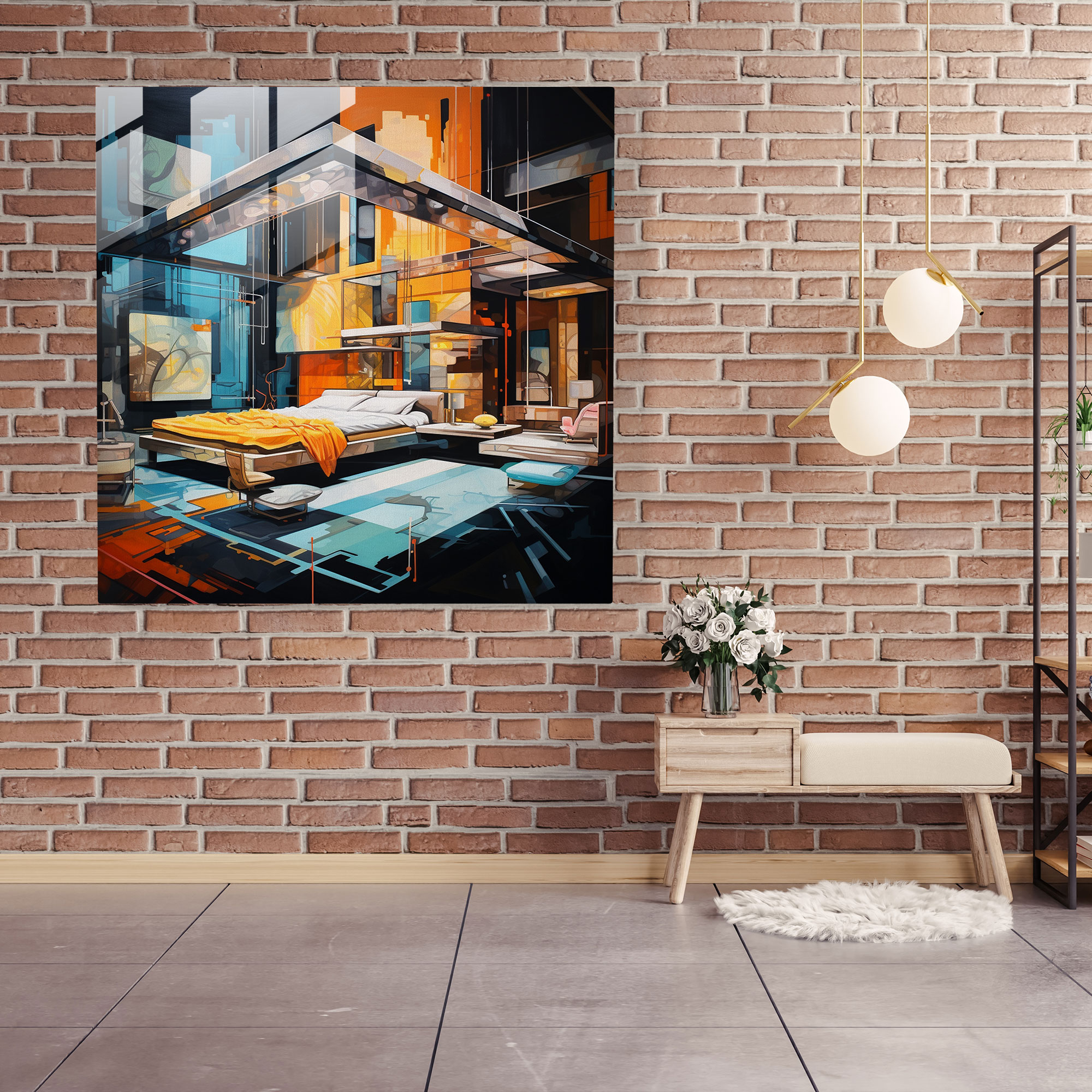 Luxury Haven Hotel Glass Print - Hotel, Wall Decoration, Glass Wall Art, Home Decoration