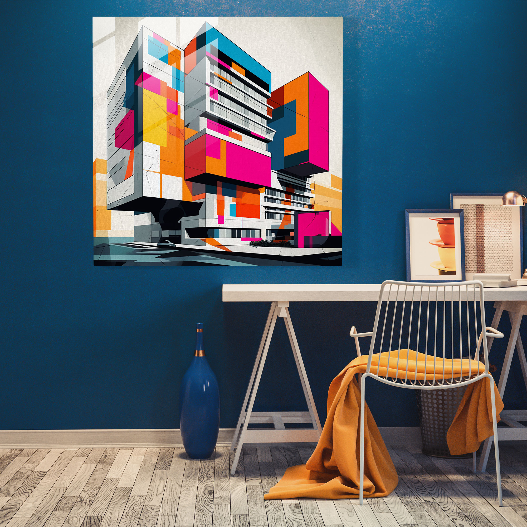 Hotel Glass Print - Geometric Building - Hotel, Modern Art, Modern Hotel Building, Home Decoration