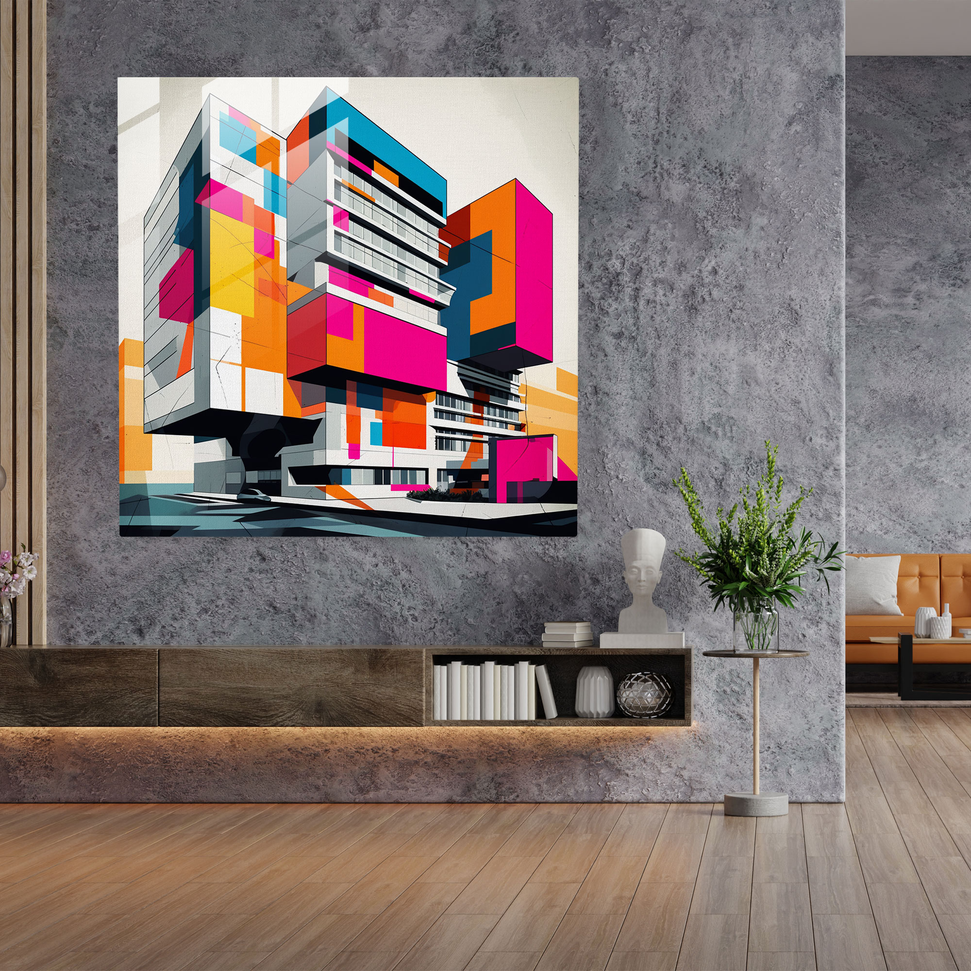 Hotel Glass Print - Geometric Building - Hotel, Modern Art, Modern Hotel Building, Home Decoration
