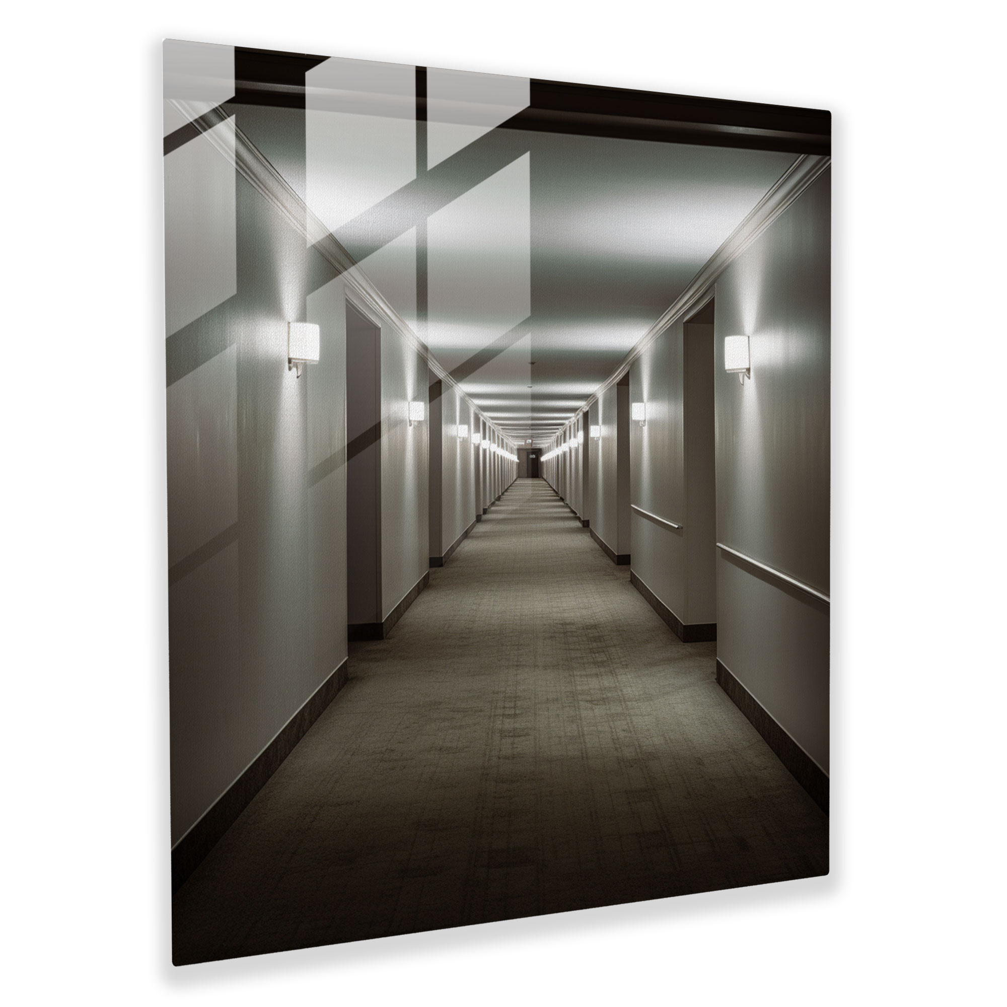 Minimalist Hotel Glass Print - Hotel, Hotel, Glass Art, Home Decoration