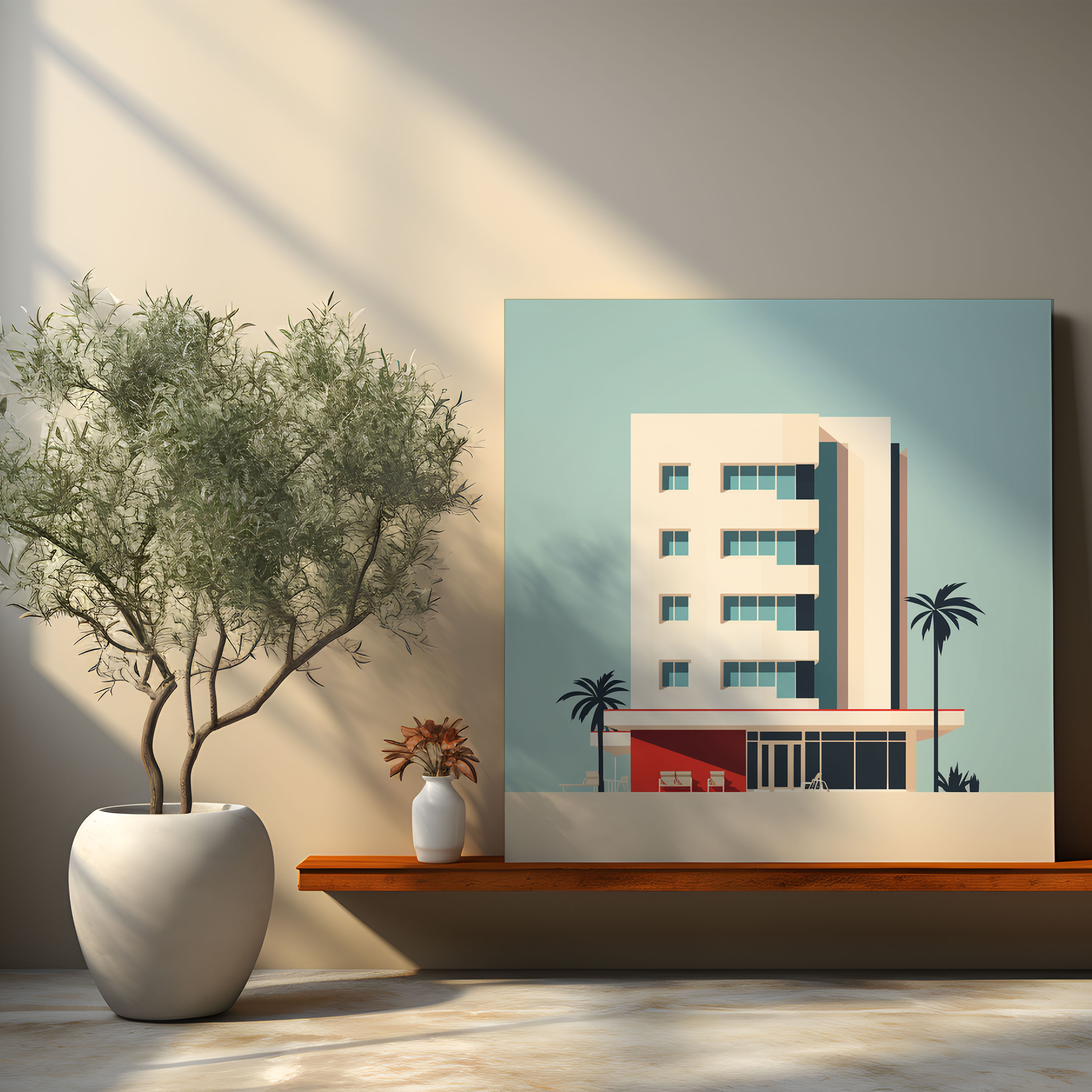 Otel Minimalizm Kanvas Tablo - Otel Ev Dekorasyonu Duvar Dekorasyonu